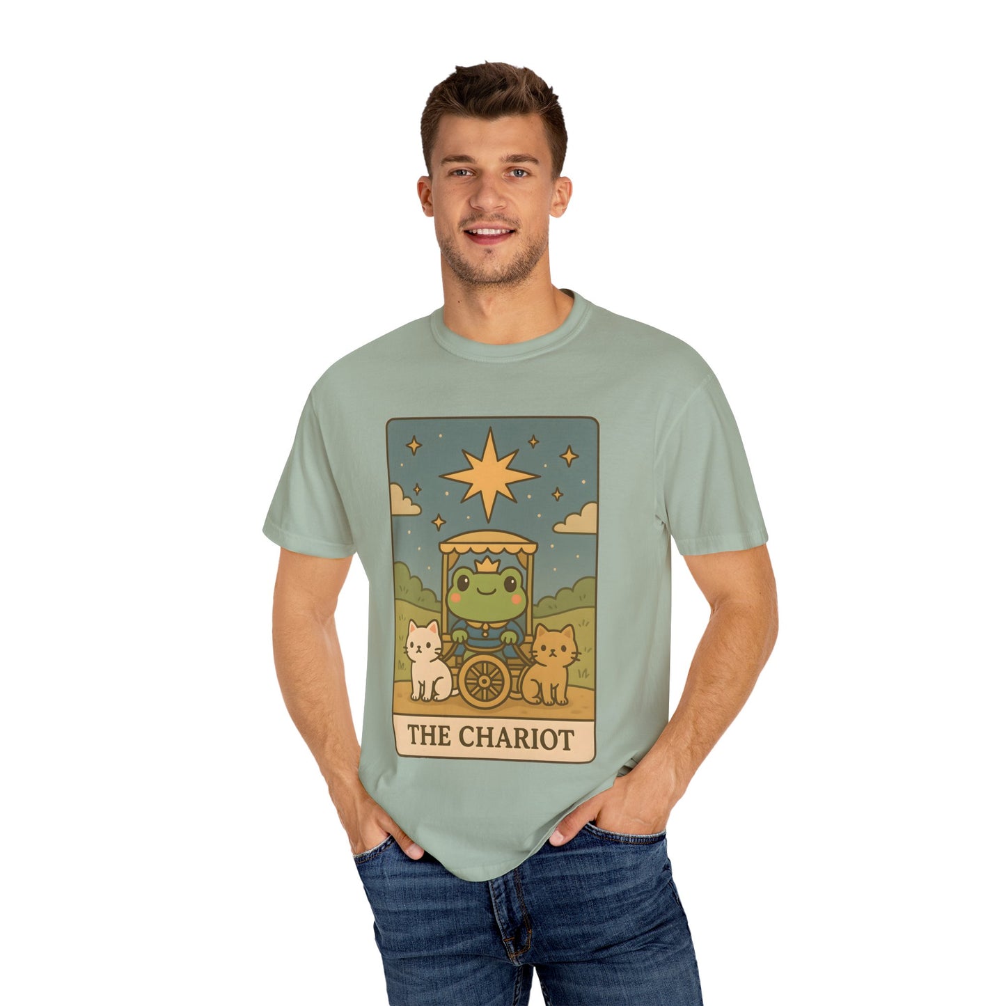 Cute Tarotoads "The Chariot" Unisex T-Shirt | Great for Halloween, Warm And Cozy, Great Gift Idea, Astrology Apparel, Unique Tarot Graphic T-Shirt, Good For Cold Weather