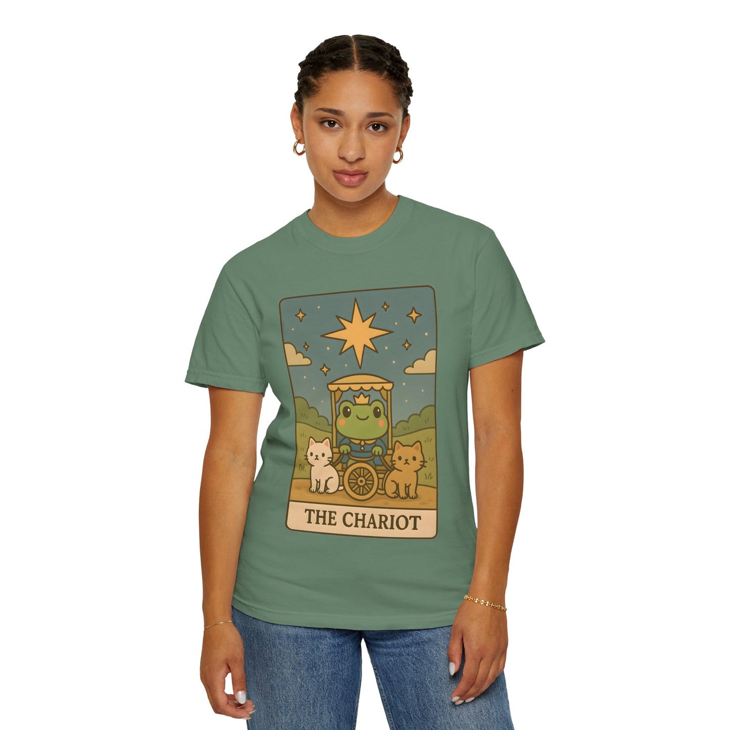 Cute Tarotoads "The Chariot" Unisex T-Shirt | Great for Halloween, Warm And Cozy, Great Gift Idea, Astrology Apparel, Unique Tarot Graphic T-Shirt, Good For Cold Weather