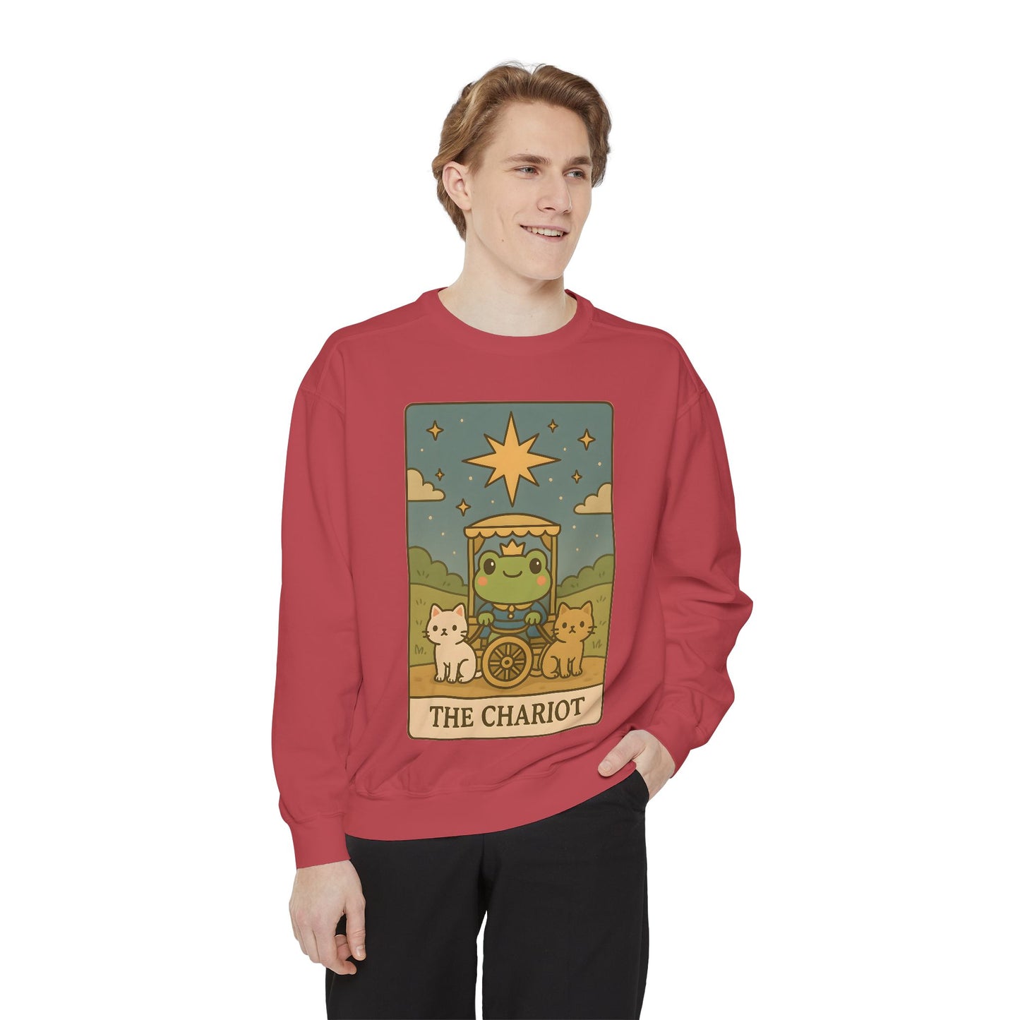 Cozy Tarotoads "The Chariot" Unisex Sweatshirt | Astrology Apparel, Perfect for Halloween, Gift for Friends Family, Great For Frog and Tarot Lovers, Great For Cold Weather