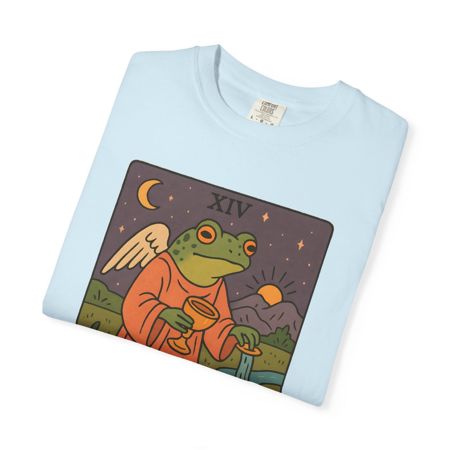 Frog Temperance T-Shirt | Unisex Vintage Style Tee for Nature Lovers, Tarot Fans, Eco-Friendly Gift, Bohemian Apparel, Casual Wear