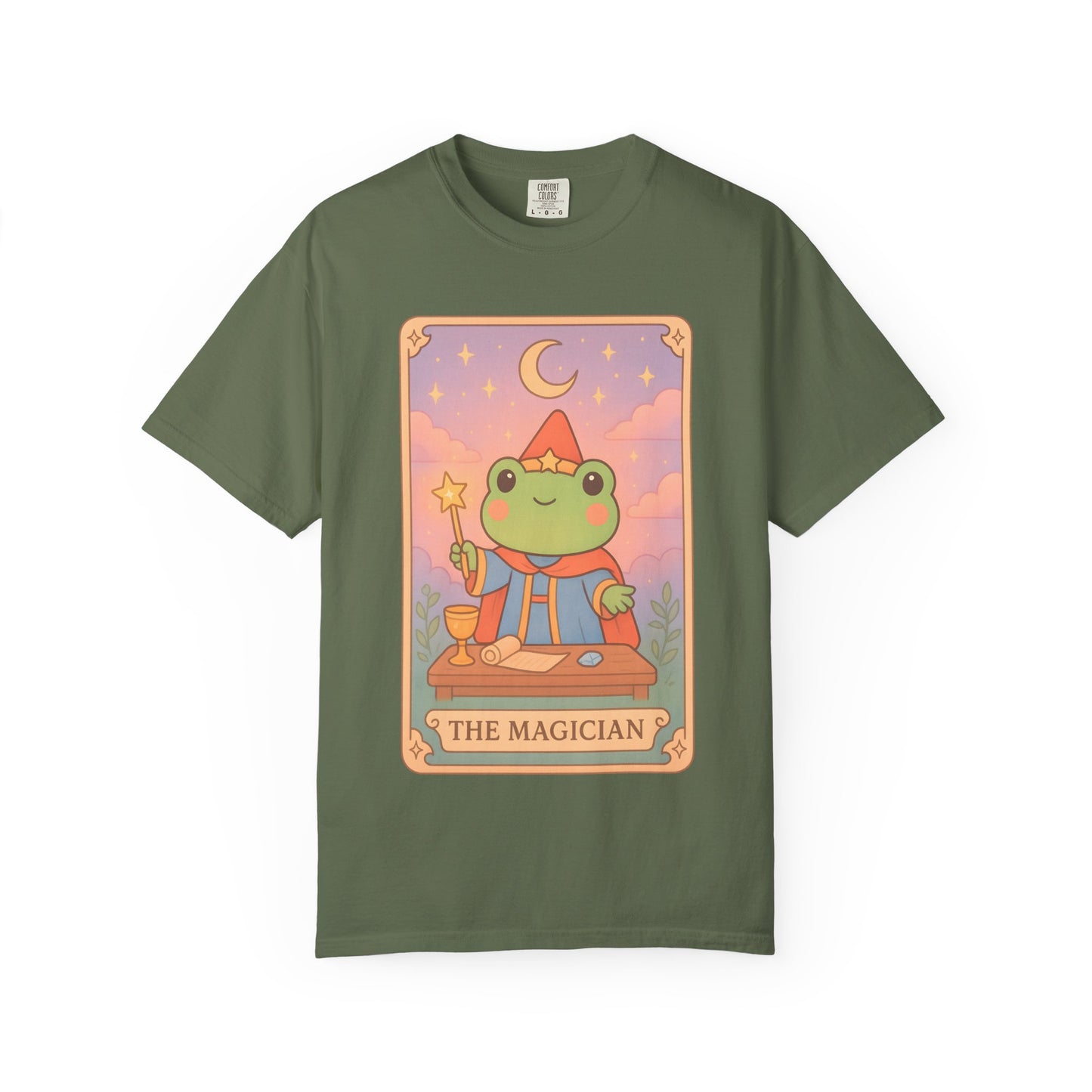 Unisex Garment-Dyed T-Shirt | Adorable Graphic T-shirt | Tarotoads! - “The Magician"