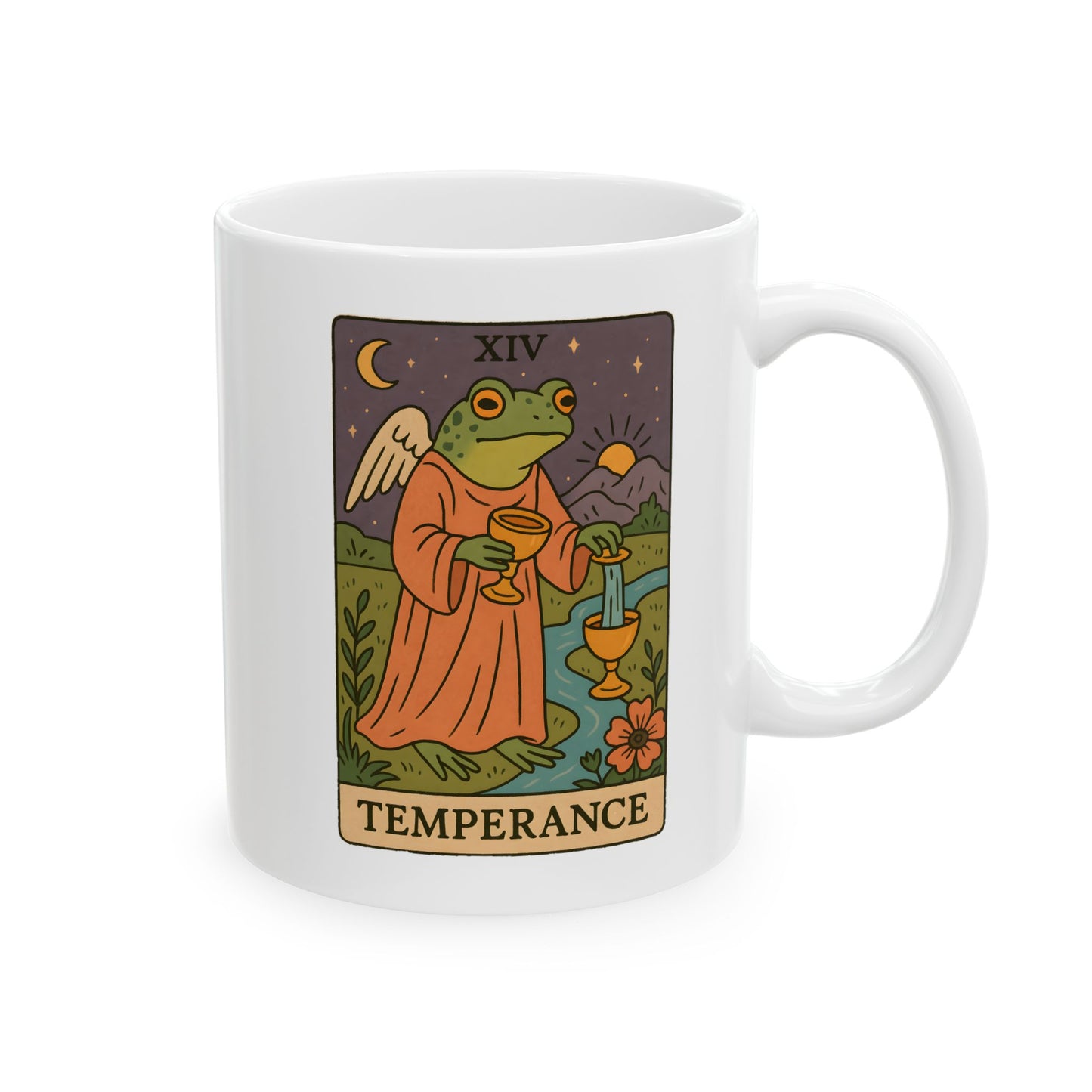 Ceramic Tarotoads! "Temperance" Mug - Embrace Your Journey, Unique Gift for Spiritualists, Mystical Tea and Coffee Lover, Astrology Decor, 11oz and 15oz