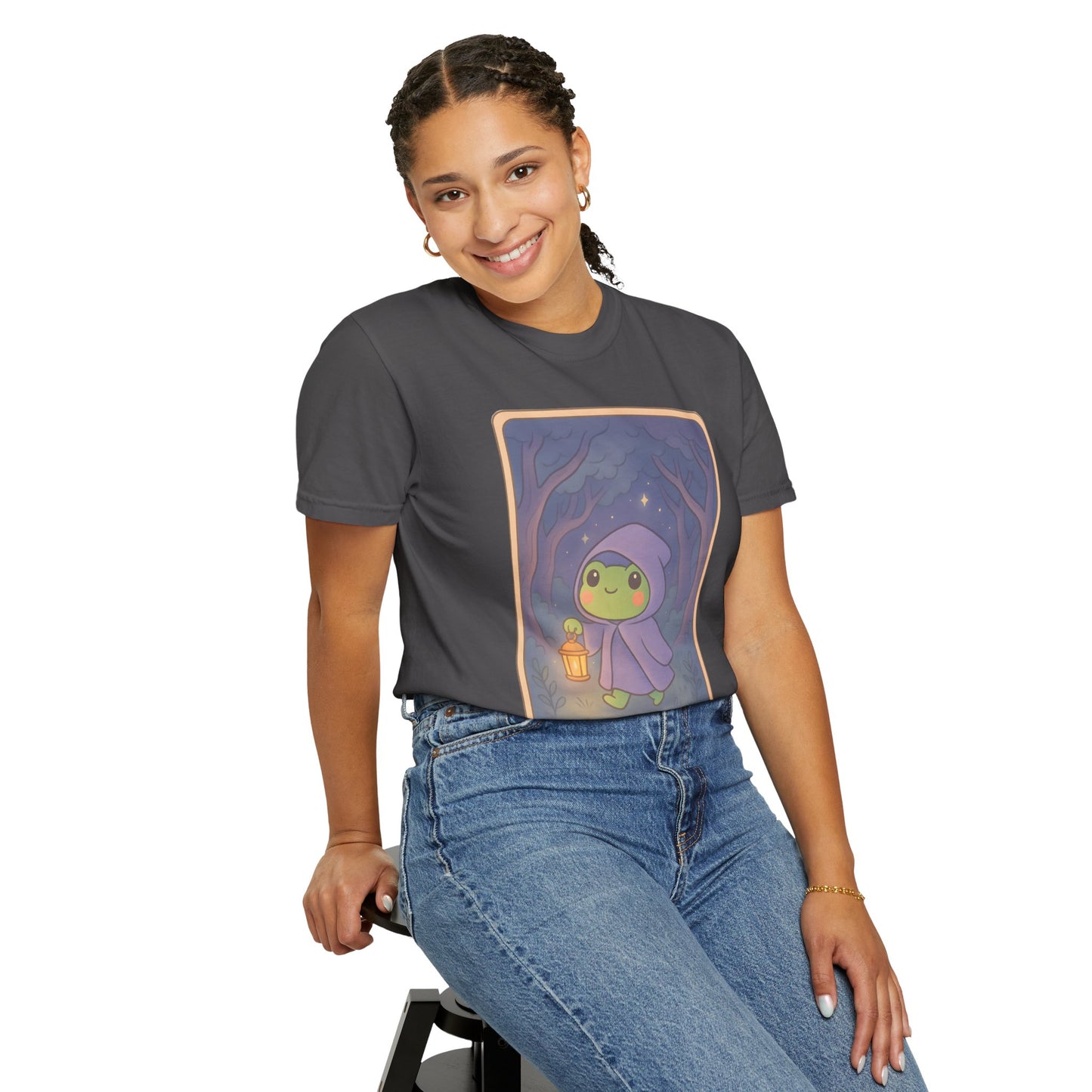 Cute Tarotoads "The Hermit" Unisex T-Shirt | Great for Halloween, Warm And Cozy, Great Gift Idea, Astrology Apparel, Unique Tarot Graphic T-Shirt, Good For Cold Weather