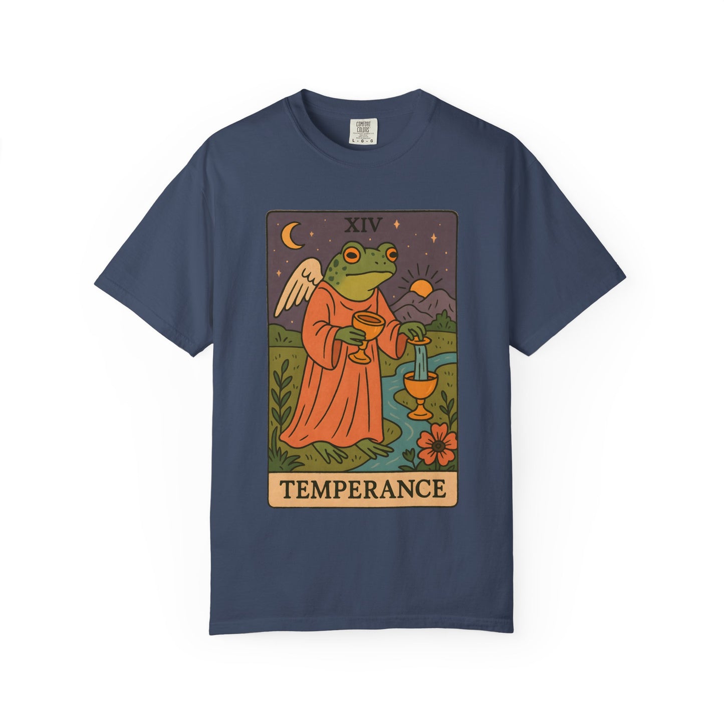 Frog Temperance T-Shirt | Unisex Vintage Style Tee for Nature Lovers, Tarot Fans, Eco-Friendly Gift, Bohemian Apparel, Casual Wear