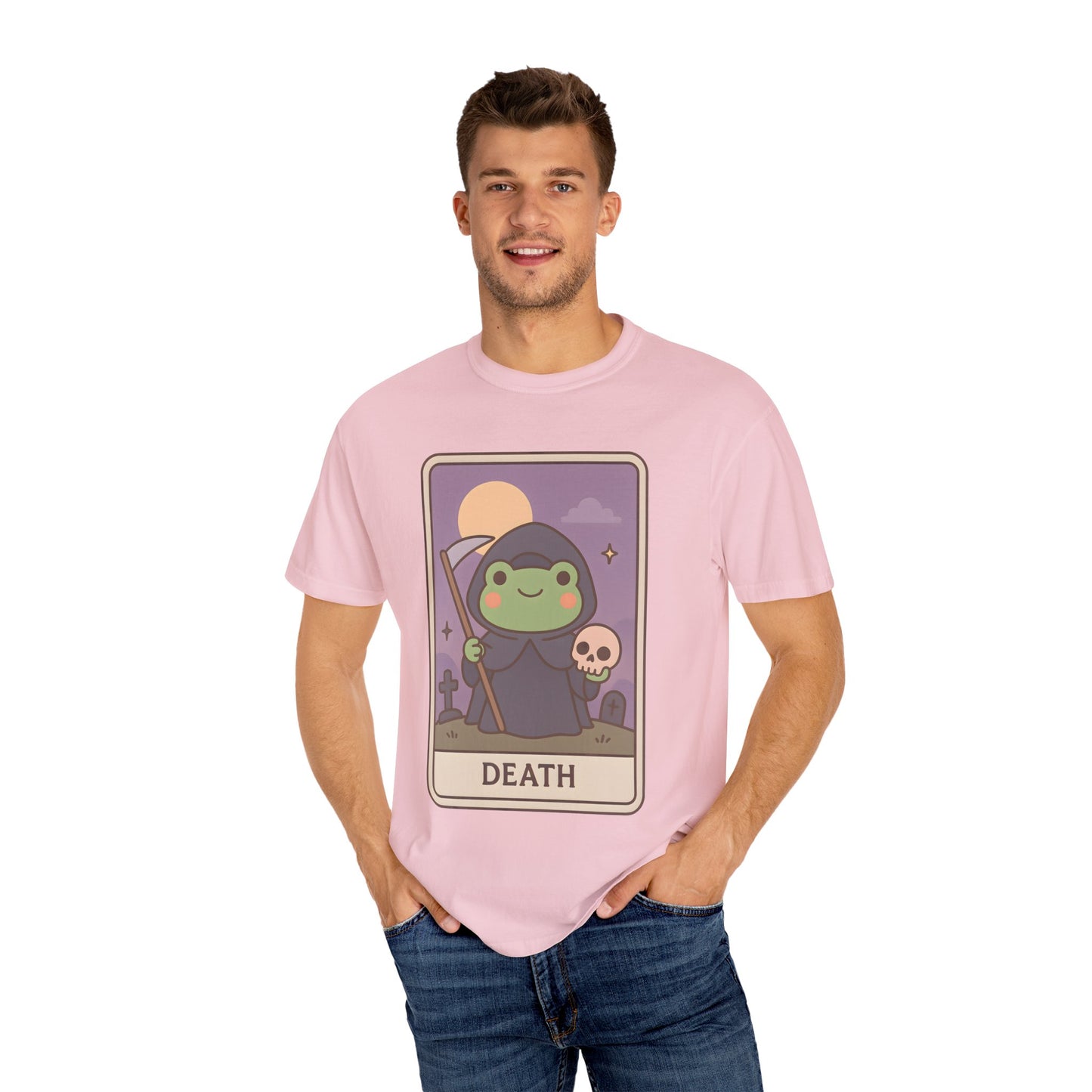 Cute Tarotoads "Death" Unisex T-Shirt | Great for Halloween, Warm And Cozy, Great Gift Idea, Astrology Apparel, Unique Tarot Graphic T-Shirt, Good For Cold Weather
