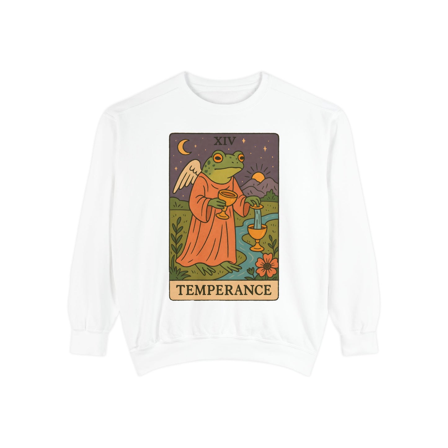 Cozy Tarotoads "Temperance" Unisex Sweatshirt | Adorable Casual Wear, Astrology Apparel, Unique Gift for Tarot Lovers