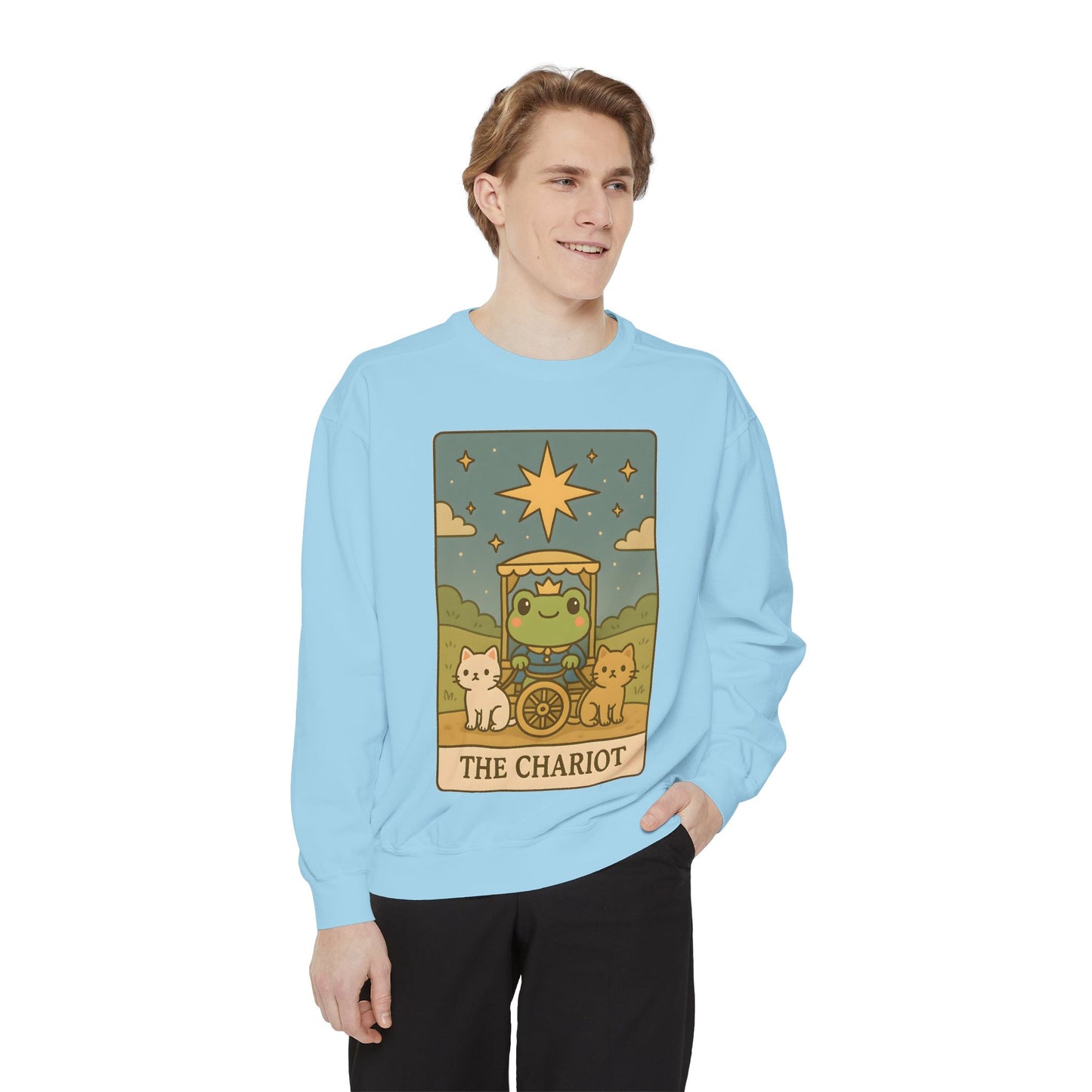 Cozy Tarotoads "The Chariot" Unisex Sweatshirt | Astrology Apparel, Perfect for Halloween, Gift for Friends Family, Great For Frog and Tarot Lovers, Great For Cold Weather