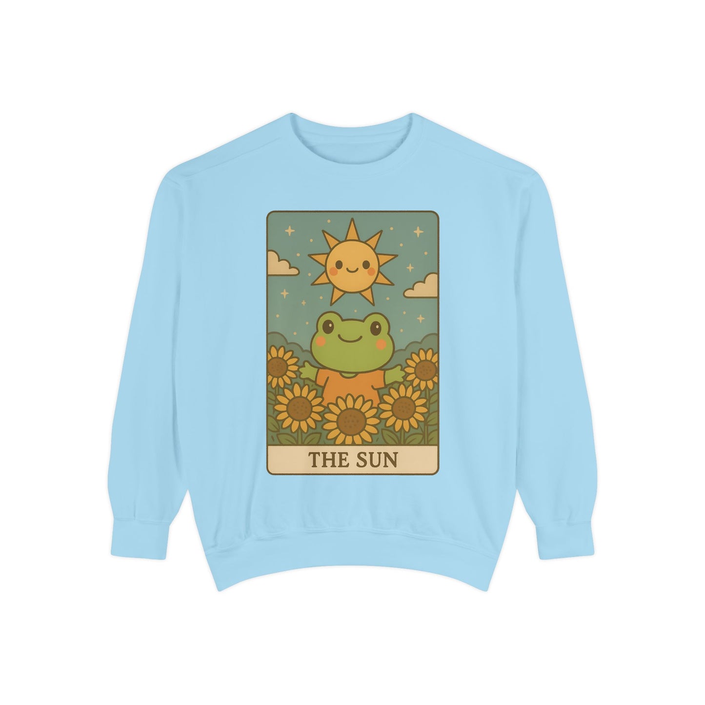 Cozy Tarotoads! "The Sun" Unisex Sweatshirt | Happy Frog Sun Sweatshirt, Unisex Pullover, Cozy Gift, Nature Lovers Apparel, Warm Fashion, Thoughtful Present