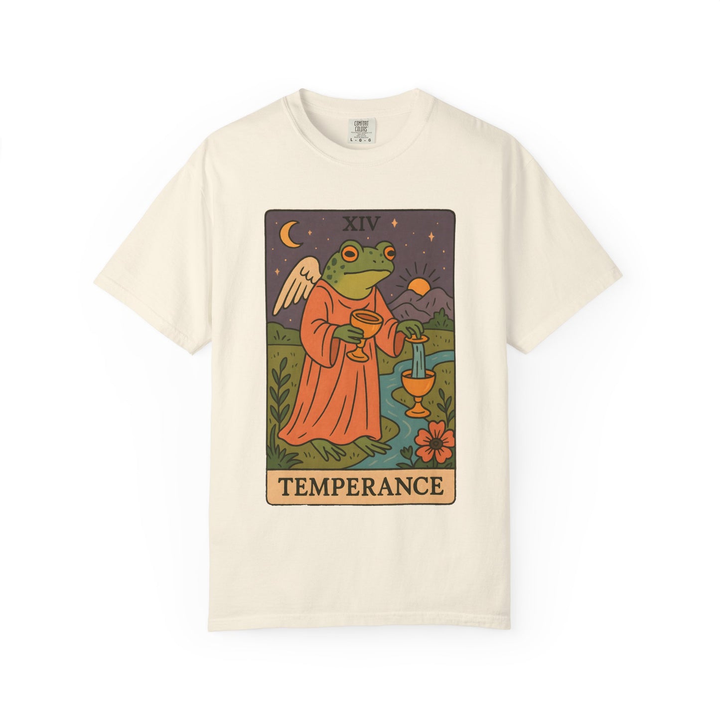 Frog Temperance T-Shirt | Unisex Vintage Style Tee for Nature Lovers, Tarot Fans, Eco-Friendly Gift, Bohemian Apparel, Casual Wear