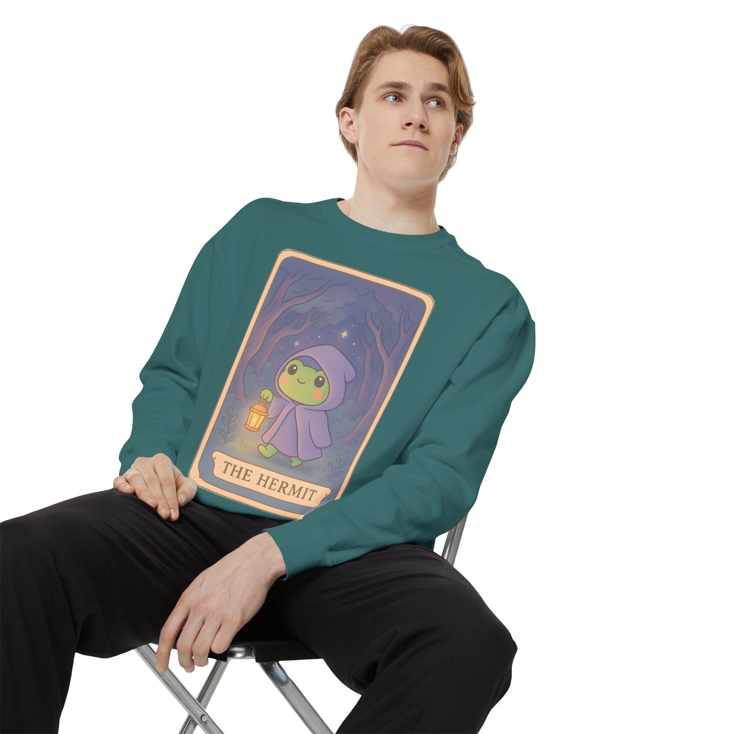 Cozy Tarotoads "The Hermit" Unisex Sweatshirt | Gift for Tarot Lovers, Astrology Apparel, Casual Everyday Wear