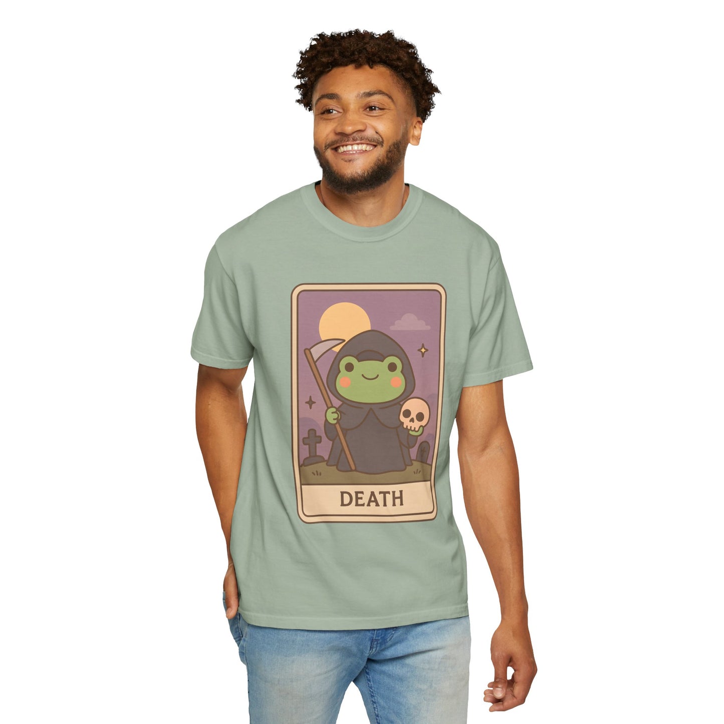 Unisex Garment-Dyed T-Shirt | Adorable Graphic T-shirt | Tarotoads! - “Death"