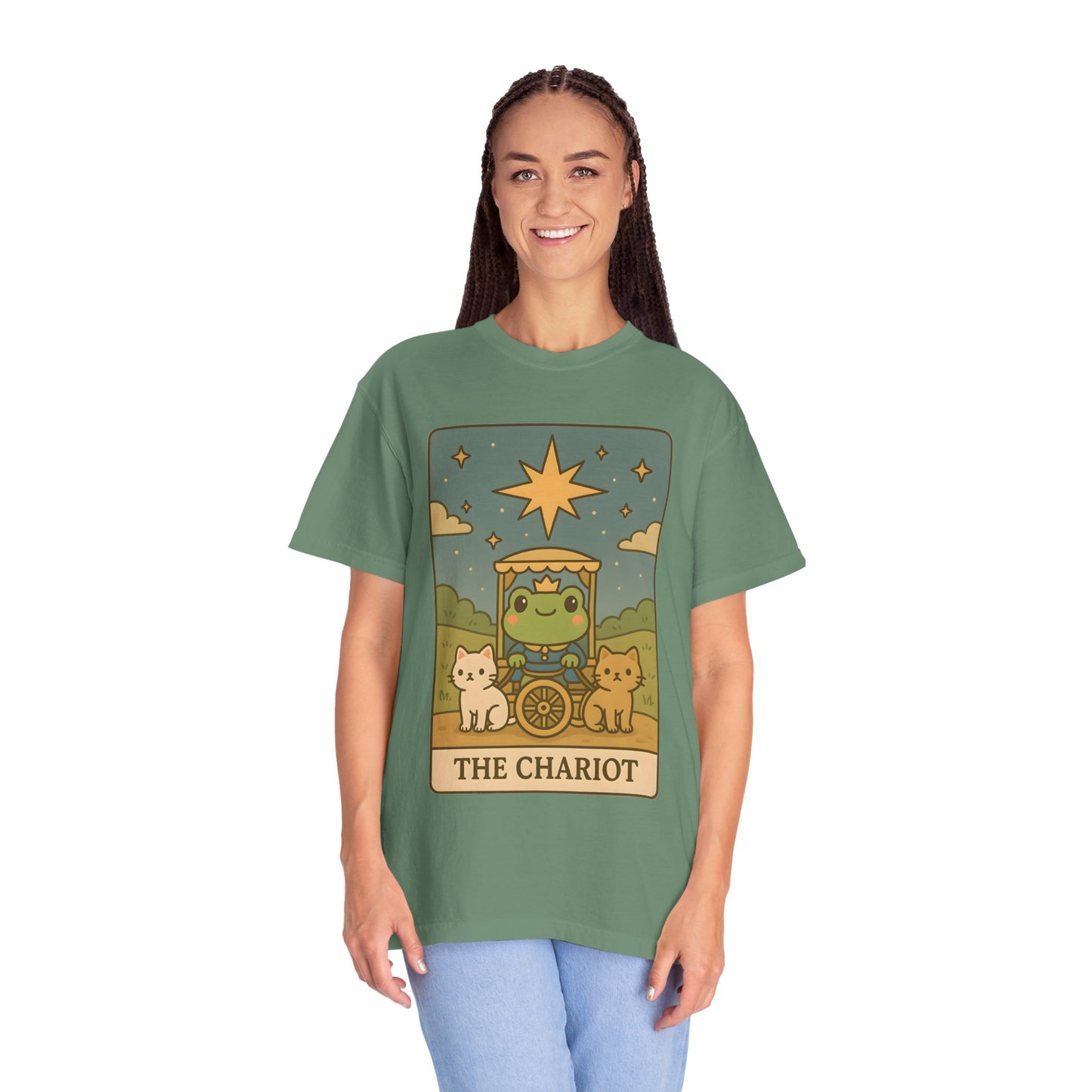 Cute Tarotoads "The Chariot" Unisex T-Shirt | Great for Halloween, Warm And Cozy, Great Gift Idea, Astrology Apparel, Unique Tarot Graphic T-Shirt, Good For Cold Weather