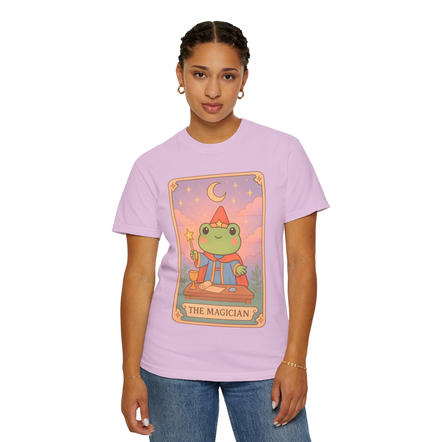 Unisex Garment-Dyed T-Shirt | Adorable Graphic T-shirt | Tarotoads! - “The Magician"