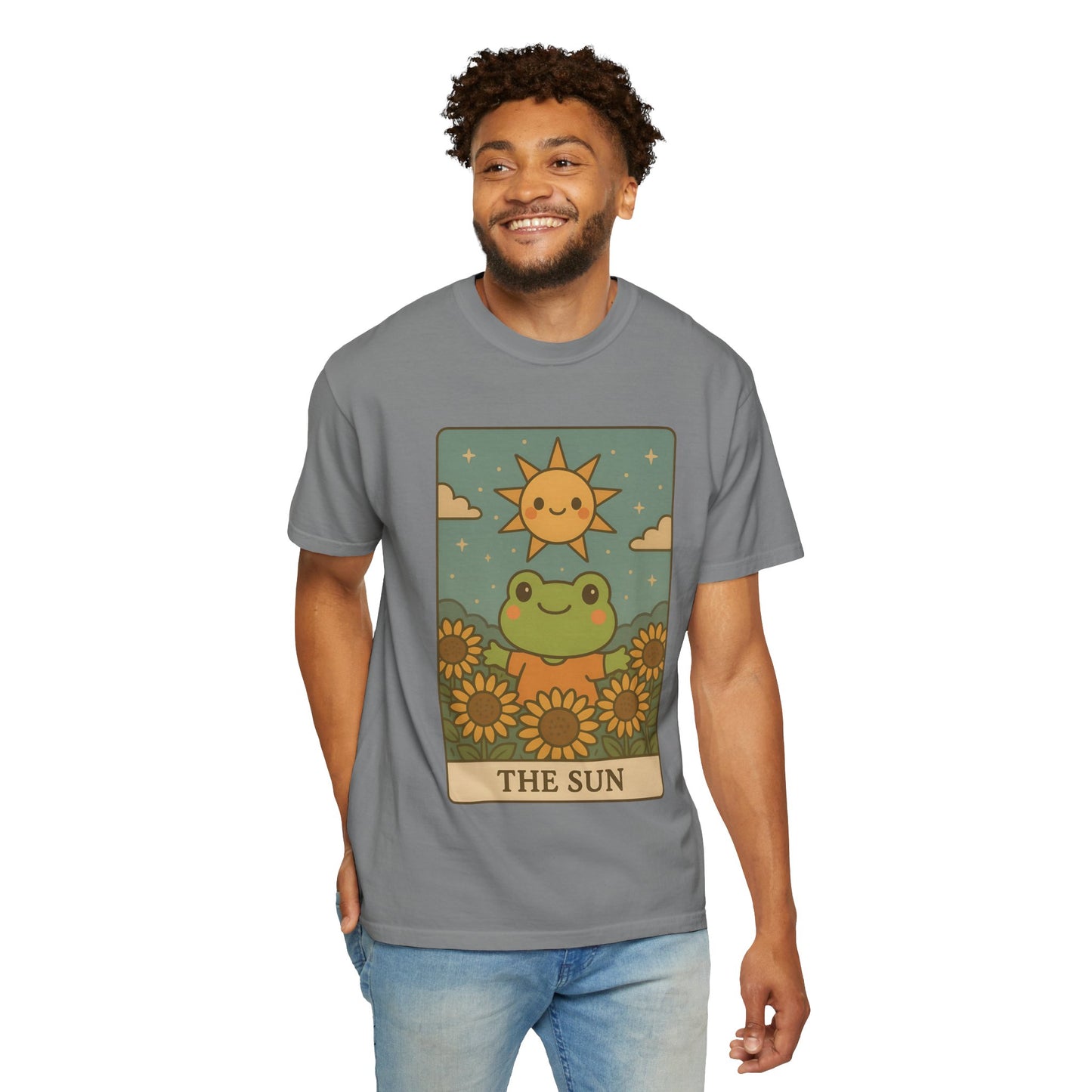 Cute Tarotoads "The Sun" Unisex T-Shirt | Great for Halloween, Warm And Cozy, Great Gift Idea, Astrology Apparel, Unique Tarot Graphic T-Shirt, Good For Cold Weather