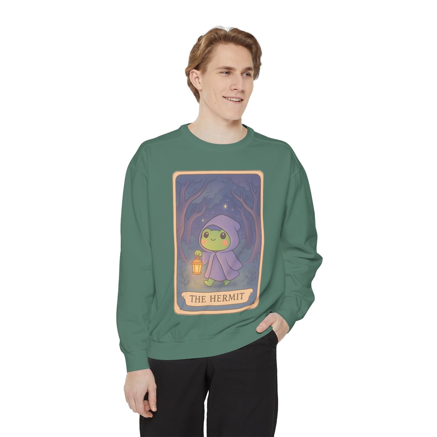 Cozy Tarotoads "The Hermit" Unisex Sweatshirt | Gift for Tarot Lovers, Astrology Apparel, Casual Everyday Wear