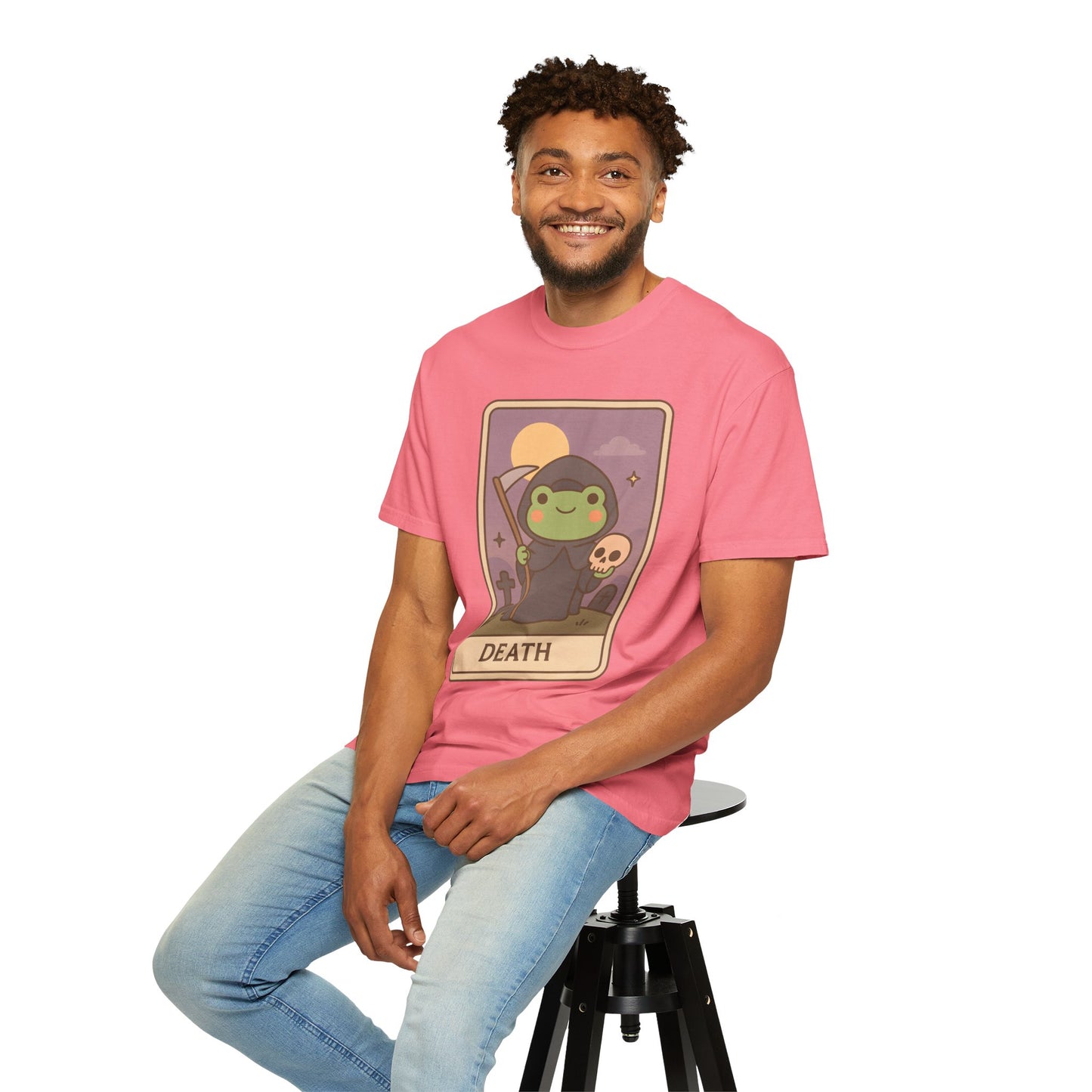 Unisex Garment-Dyed T-Shirt | Adorable Graphic T-shirt | Tarotoads! - “Death"