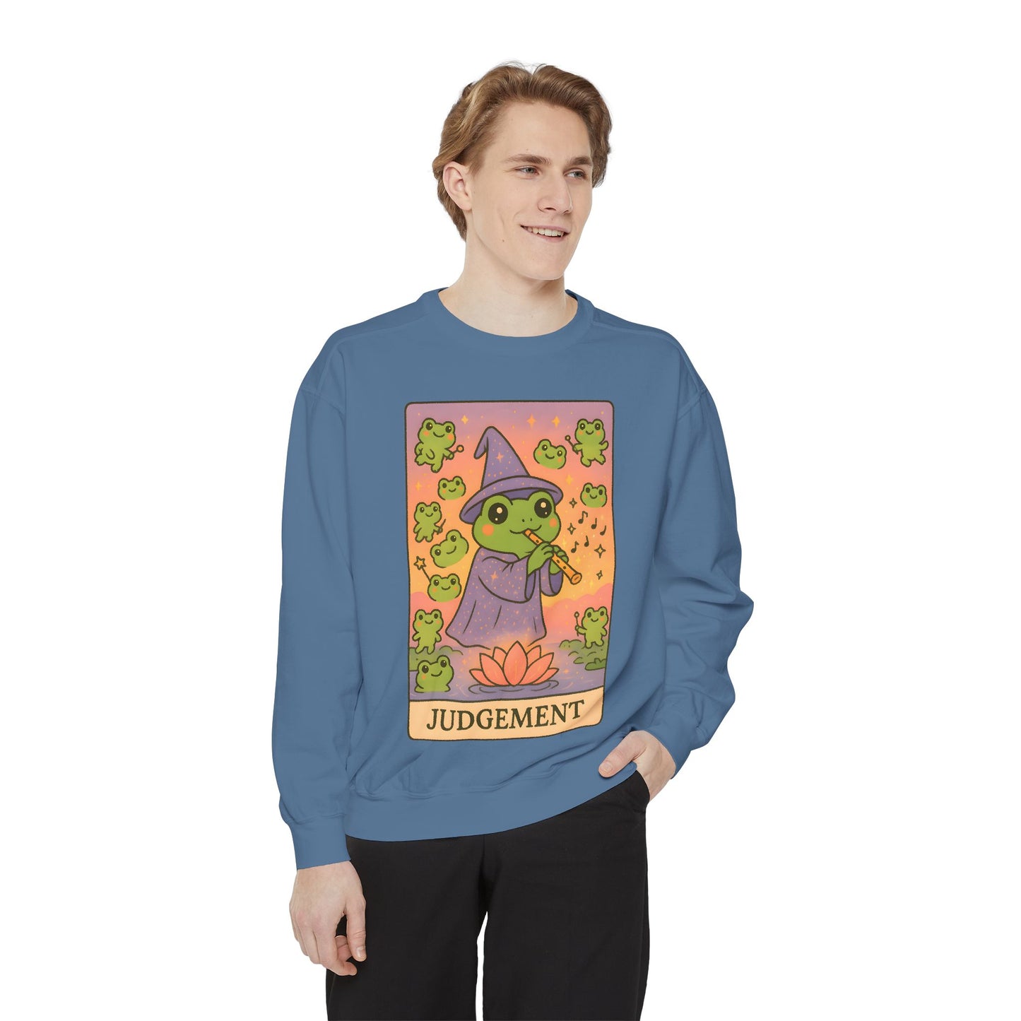 Cozy Tarotoads "Judgement" Unisex Sweatshirt | Astrology Apparel, Perfect for Casual Wear, Gift for Friends Family, Great For Frog and Tarot Lovers, Unisex Apparel