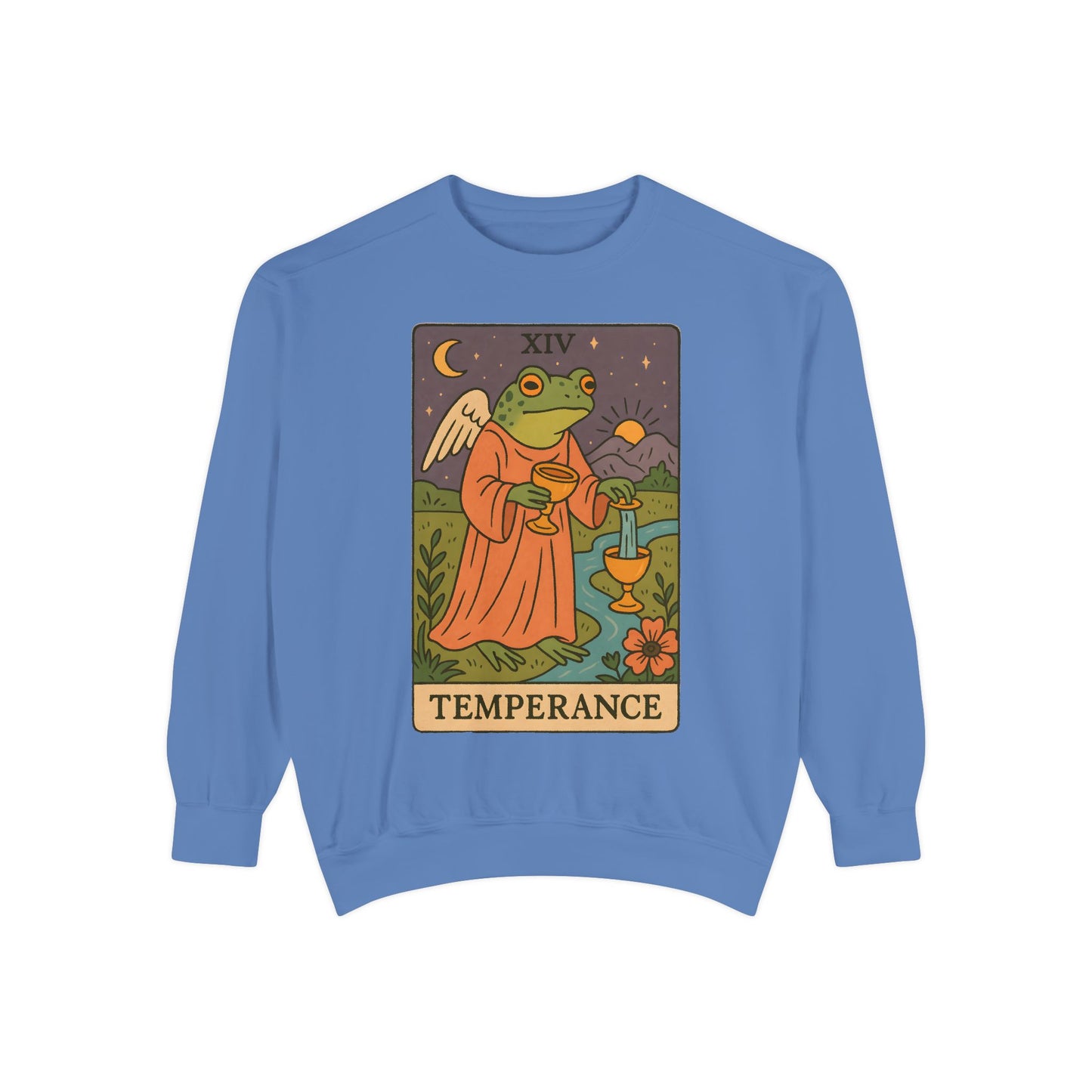Cozy Tarotoads "Temperance" Unisex Sweatshirt | Adorable Casual Wear, Astrology Apparel, Unique Gift for Tarot Lovers