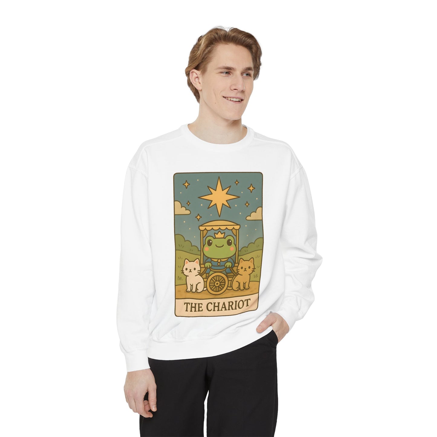 Cozy Tarotoads "The Chariot" Unisex Sweatshirt | Astrology Apparel, Perfect for Halloween, Gift for Friends Family, Great For Frog and Tarot Lovers, Great For Cold Weather