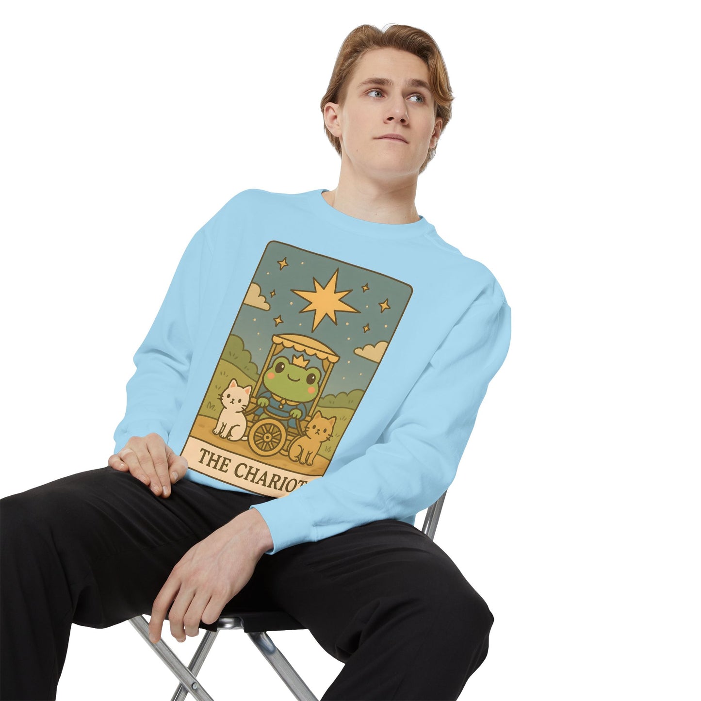 Cozy Tarotoads "The Chariot" Unisex Sweatshirt | Astrology Apparel, Perfect for Halloween, Gift for Friends Family, Great For Frog and Tarot Lovers, Great For Cold Weather