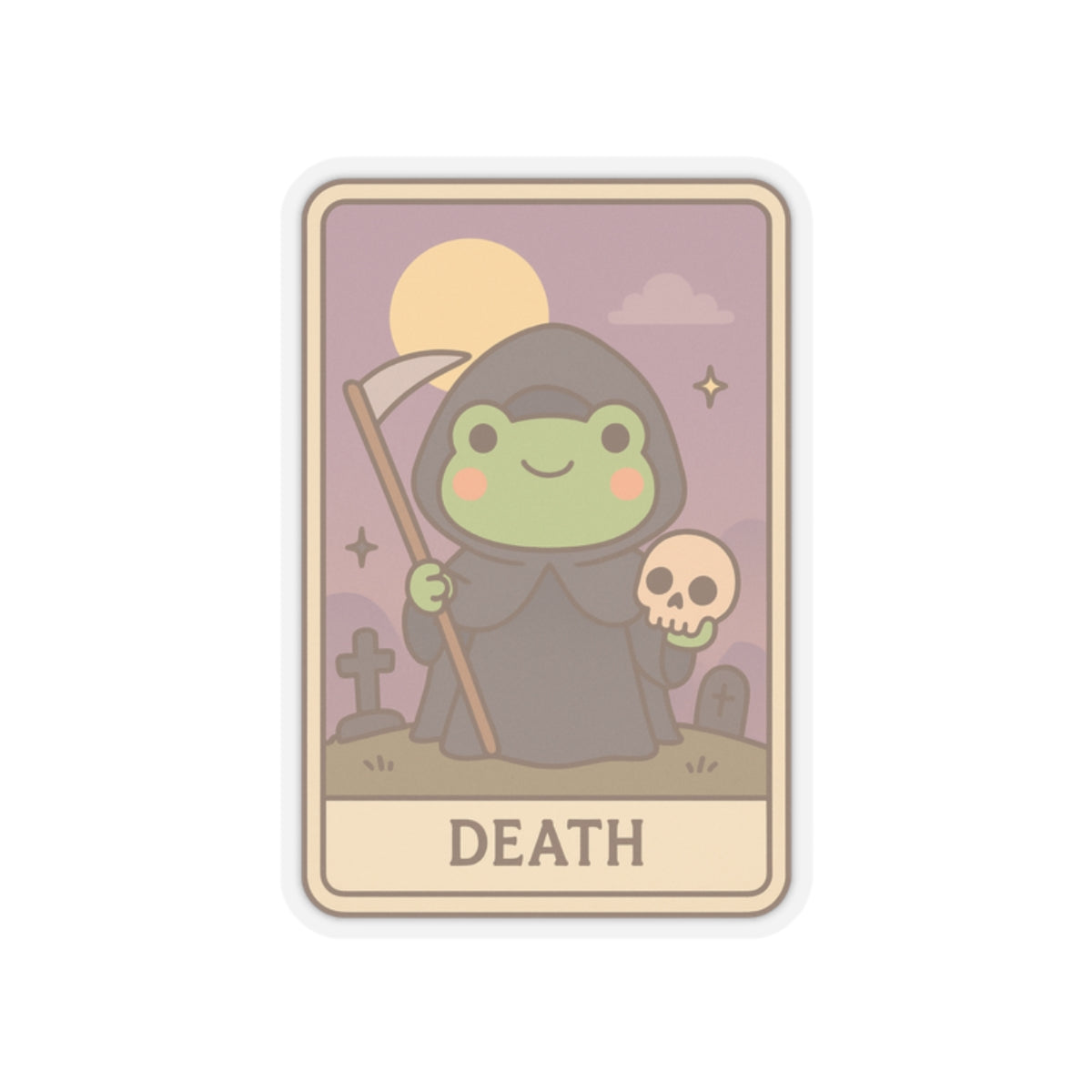 Cute Tarotoads! Frog Art - "Death" | Kiss-Cut Stickers