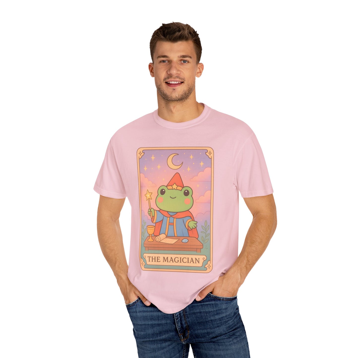 Unisex Garment-Dyed T-Shirt | Adorable Graphic T-shirt | Tarotoads! - “The Magician"