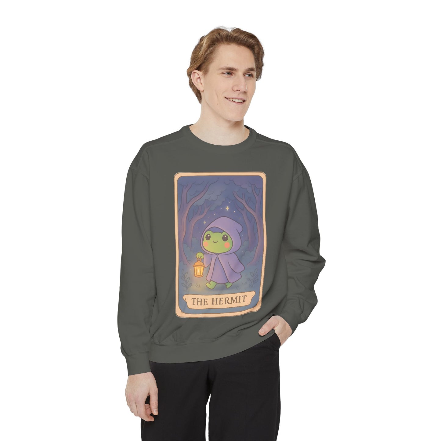 Cozy Tarotoads "The Hermit" Unisex Sweatshirt | Gift for Tarot Lovers, Astrology Apparel, Casual Everyday Wear