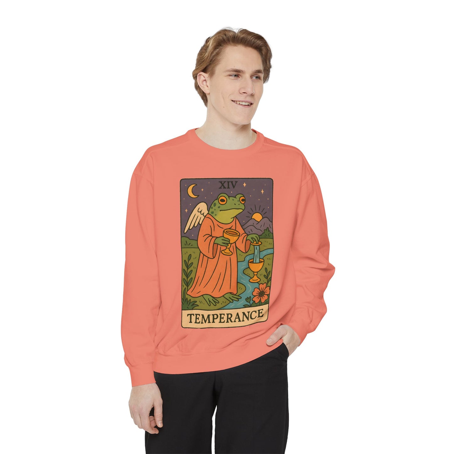 Cozy Tarotoads "Temperance" Unisex Sweatshirt | Adorable Casual Wear, Astrology Apparel, Unique Gift for Tarot Lovers