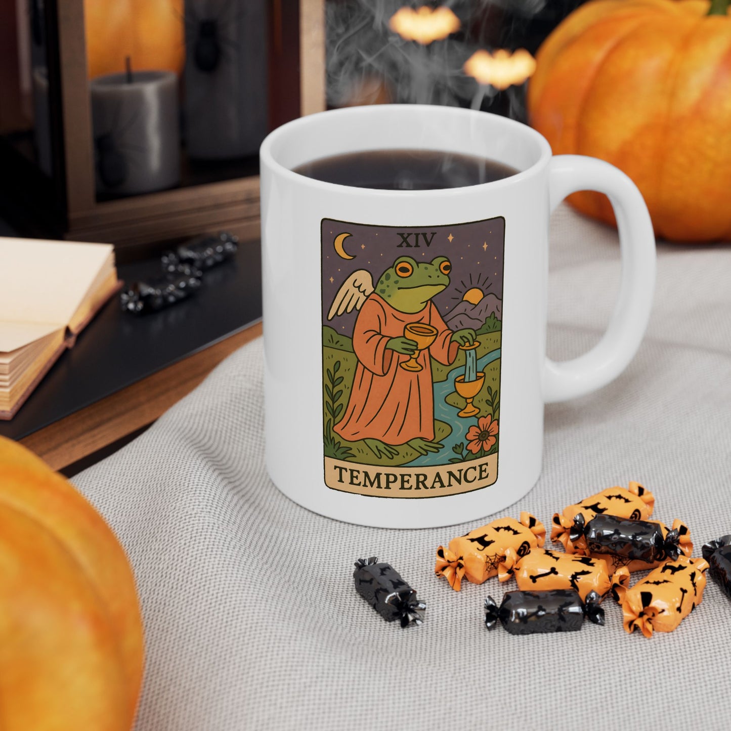 Ceramic Tarotoads! "Temperance" Mug - Embrace Your Journey, Unique Gift for Spiritualists, Mystical Tea and Coffee Lover, Astrology Decor, 11oz and 15oz