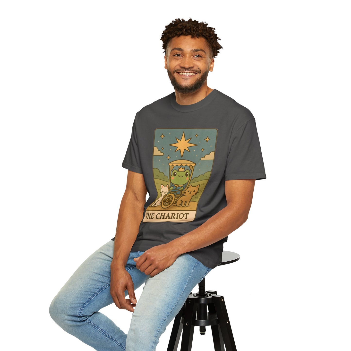 Cute Tarotoads "The Chariot" Unisex T-Shirt | Great for Halloween, Warm And Cozy, Great Gift Idea, Astrology Apparel, Unique Tarot Graphic T-Shirt, Good For Cold Weather