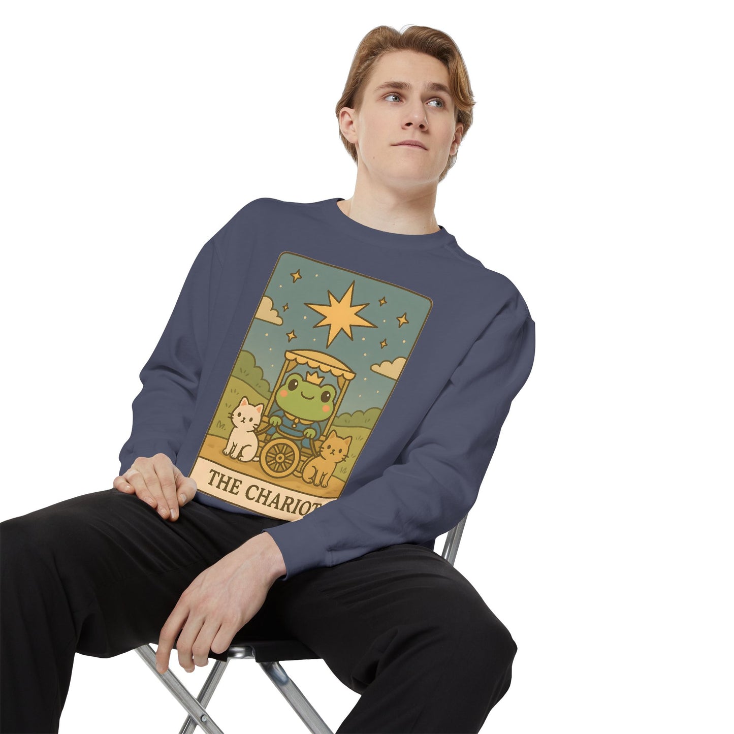Cozy Tarotoads "The Chariot" Unisex Sweatshirt | Astrology Apparel, Perfect for Halloween, Gift for Friends Family, Great For Frog and Tarot Lovers, Great For Cold Weather