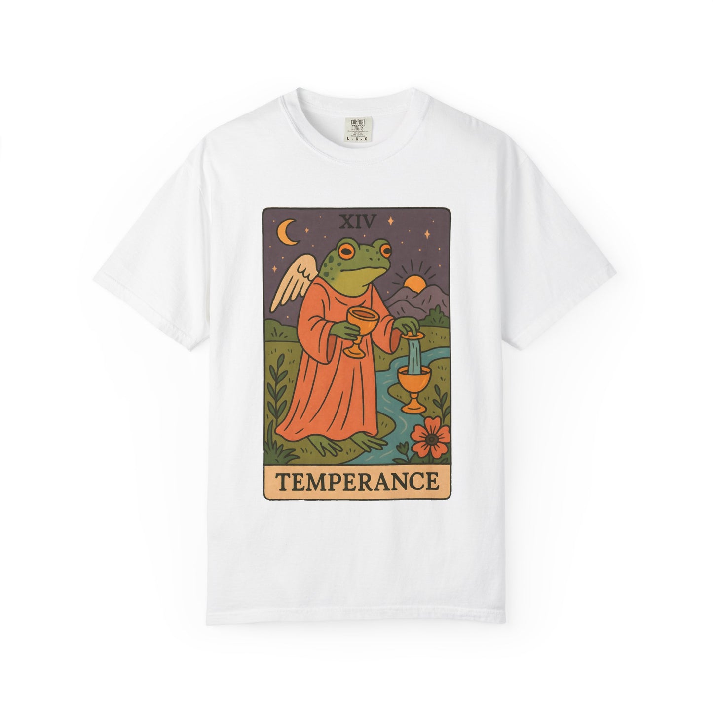 Frog Temperance T-Shirt | Unisex Vintage Style Tee for Nature Lovers, Tarot Fans, Eco-Friendly Gift, Bohemian Apparel, Casual Wear