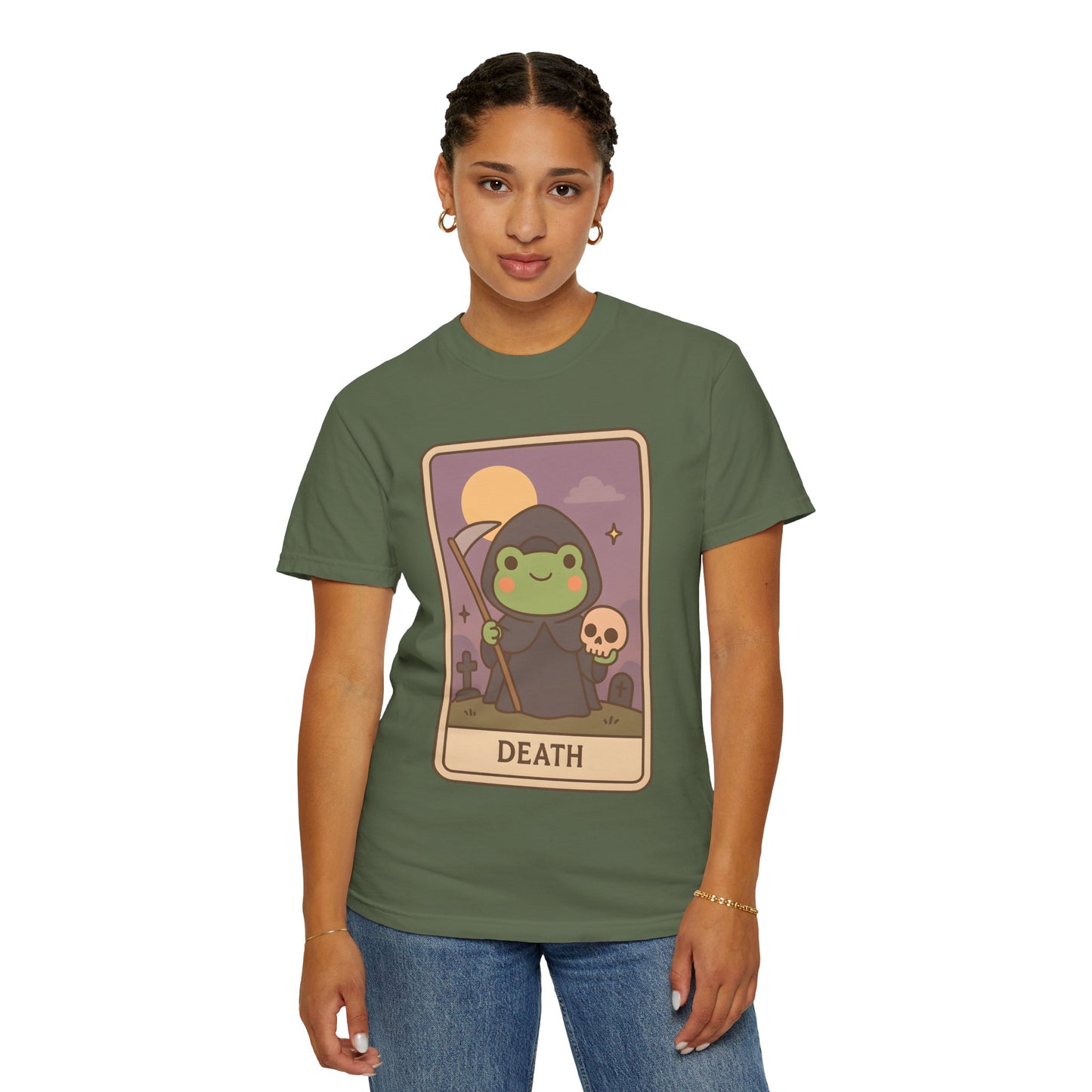 Unisex Garment-Dyed T-Shirt | Adorable Graphic T-shirt | Tarotoads! - “Death"