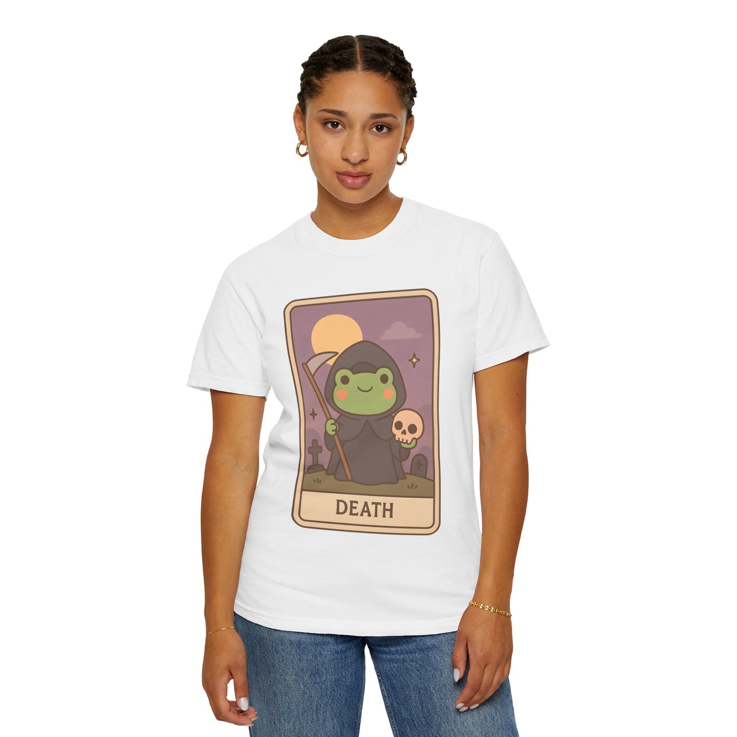 Unisex Garment-Dyed T-Shirt | Adorable Graphic T-shirt | Tarotoads! - “Death"