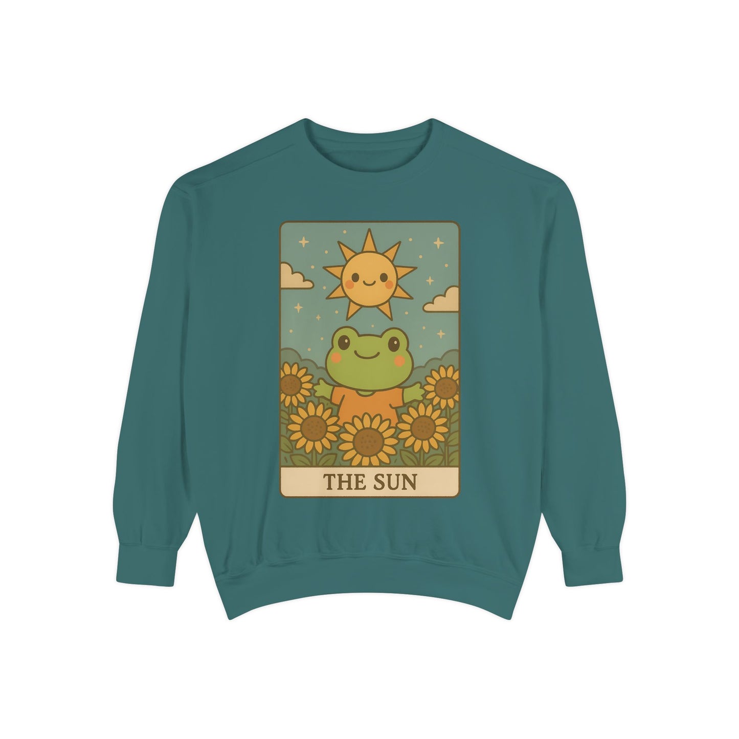 Cozy Tarotoads! "The Sun" Unisex Sweatshirt | Happy Frog Sun Sweatshirt, Unisex Pullover, Cozy Gift, Nature Lovers Apparel, Warm Fashion, Thoughtful Present
