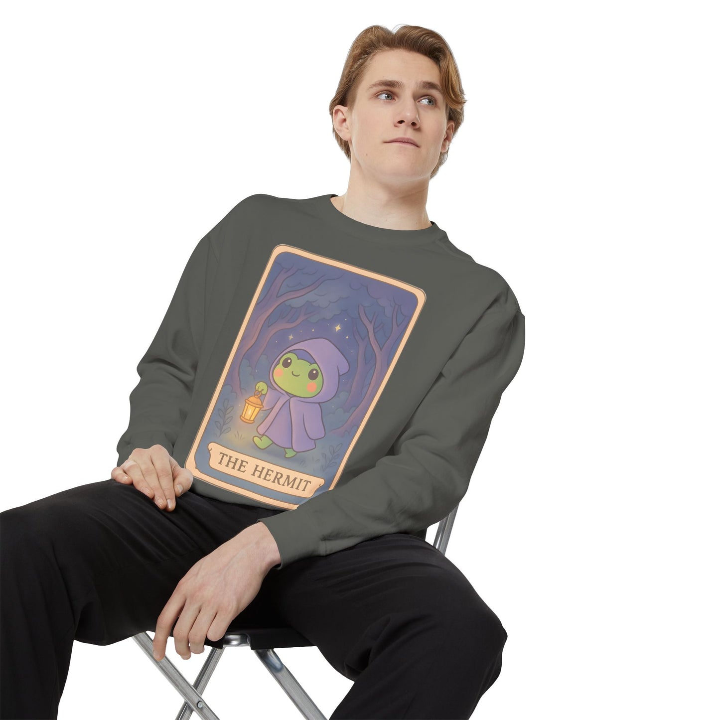 Cozy Tarotoads "The Hermit" Unisex Sweatshirt | Gift for Tarot Lovers, Astrology Apparel, Casual Everyday Wear
