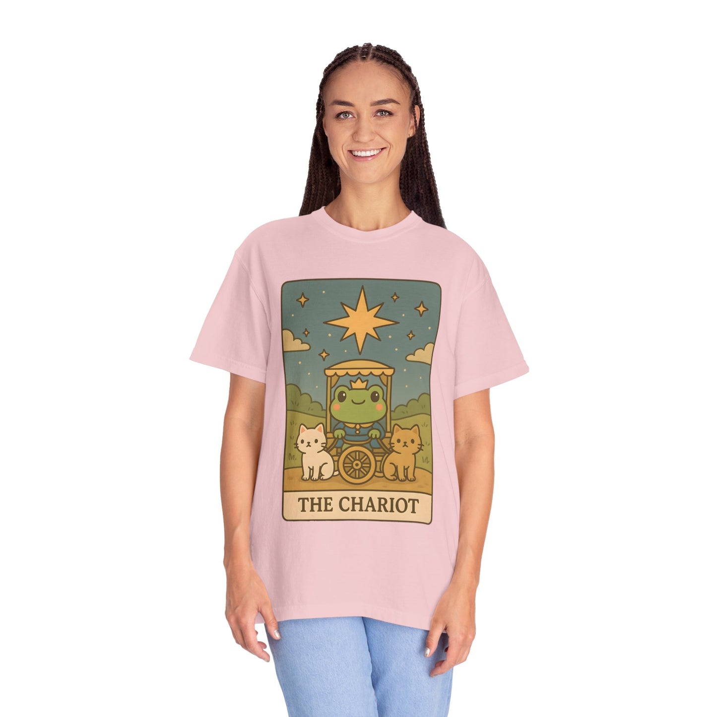 Cute Tarotoads "The Chariot" Unisex T-Shirt | Great for Halloween, Warm And Cozy, Great Gift Idea, Astrology Apparel, Unique Tarot Graphic T-Shirt, Good For Cold Weather