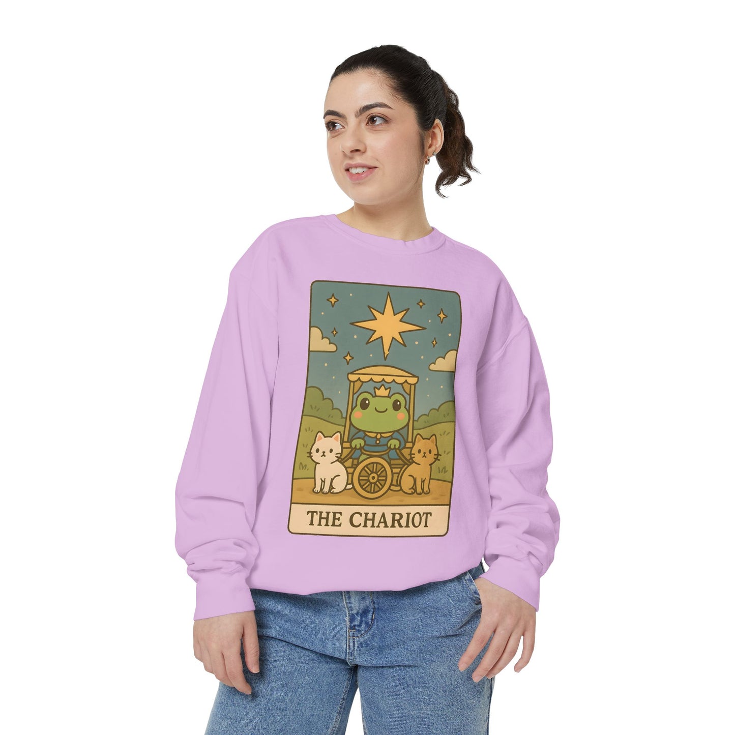 Cozy Tarotoads "The Chariot" Unisex Sweatshirt | Astrology Apparel, Perfect for Halloween, Gift for Friends Family, Great For Frog and Tarot Lovers, Great For Cold Weather