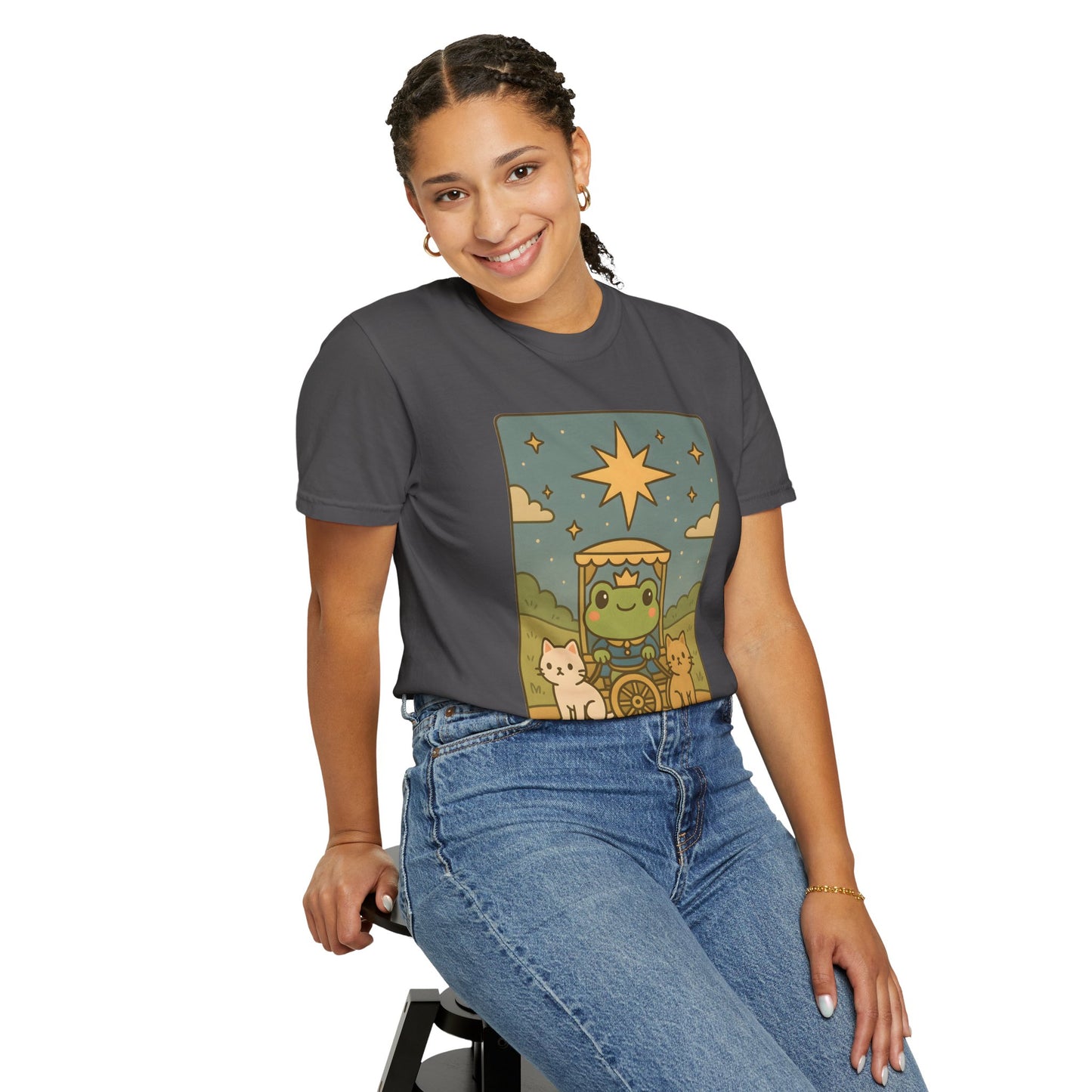 Cute Tarotoads "The Chariot" Unisex T-Shirt | Great for Halloween, Warm And Cozy, Great Gift Idea, Astrology Apparel, Unique Tarot Graphic T-Shirt, Good For Cold Weather