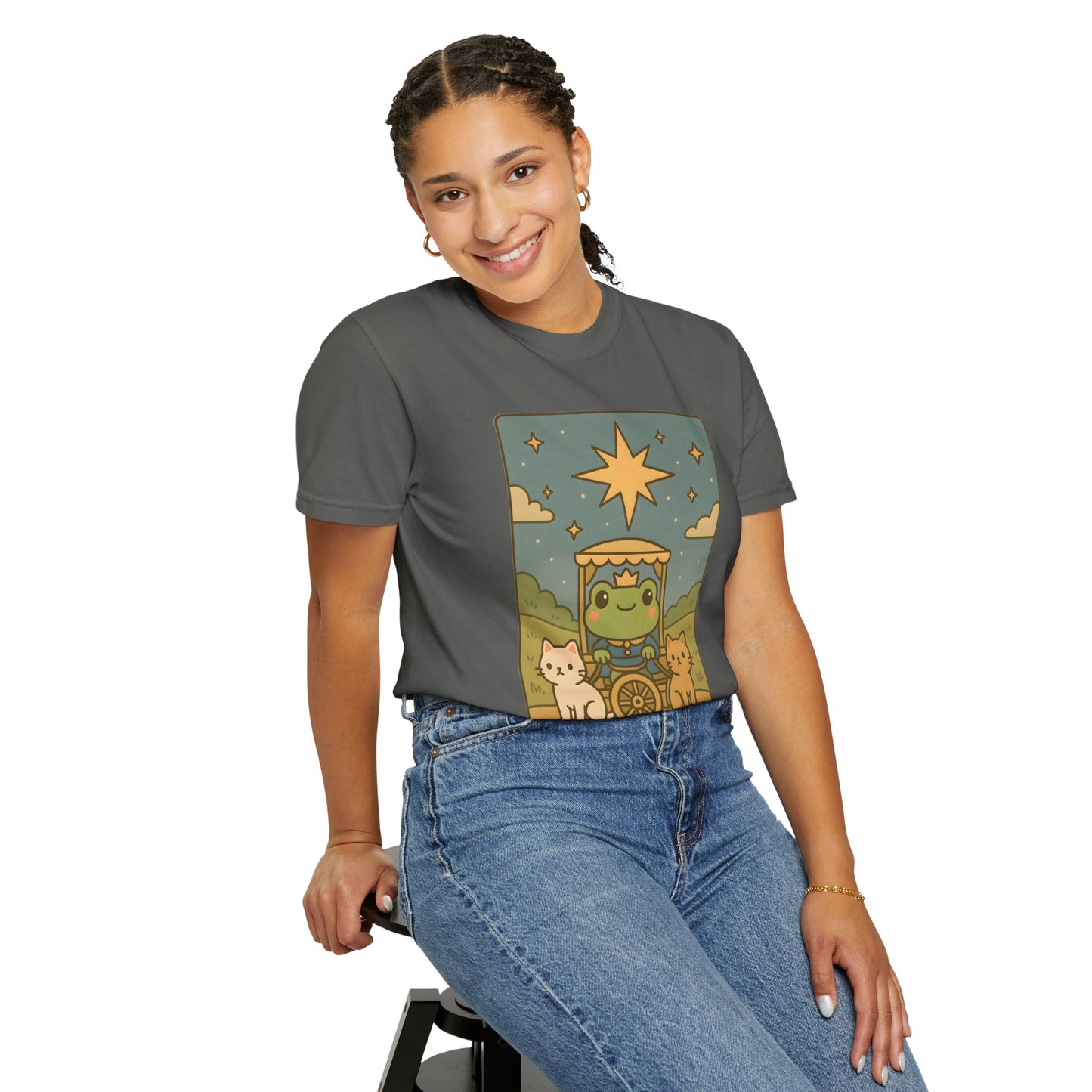 Cute Tarotoads "The Chariot" Unisex T-Shirt | Great for Halloween, Warm And Cozy, Great Gift Idea, Astrology Apparel, Unique Tarot Graphic T-Shirt, Good For Cold Weather