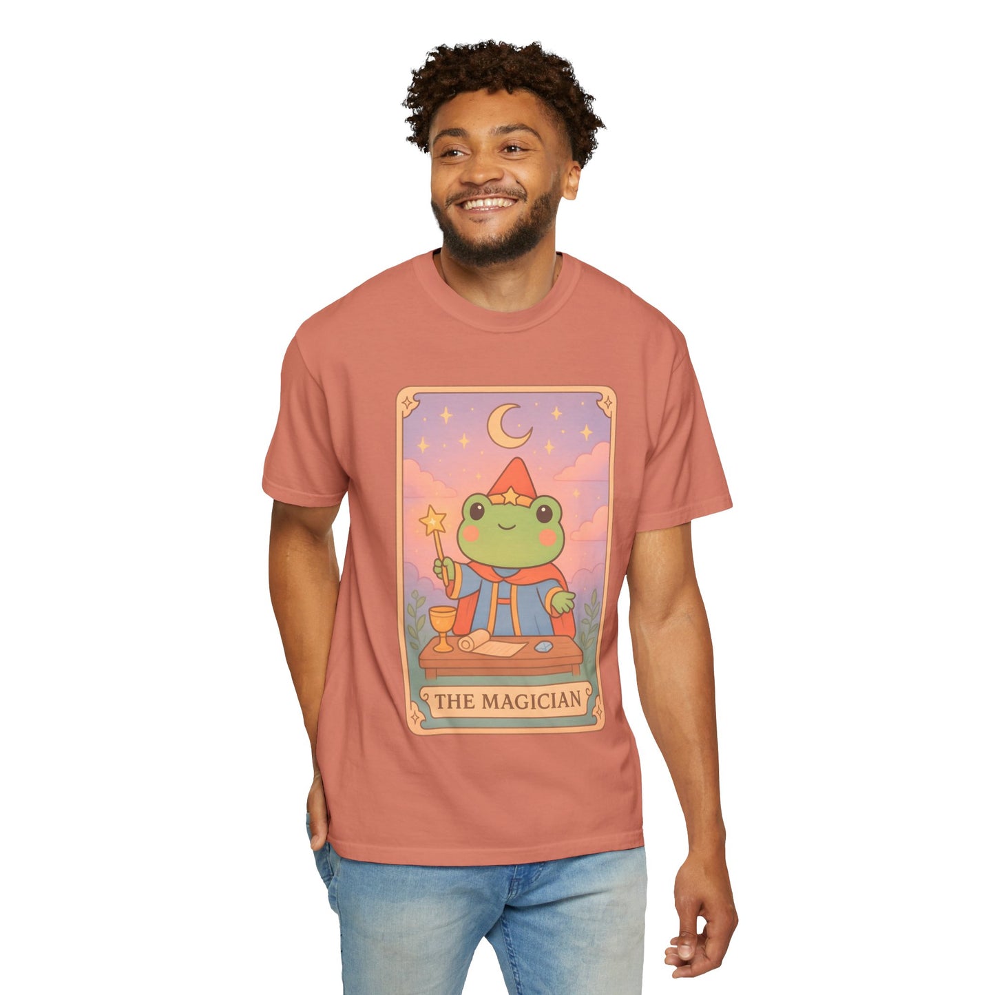 Unisex Garment-Dyed T-Shirt | Adorable Graphic T-shirt | Tarotoads! - “The Magician"