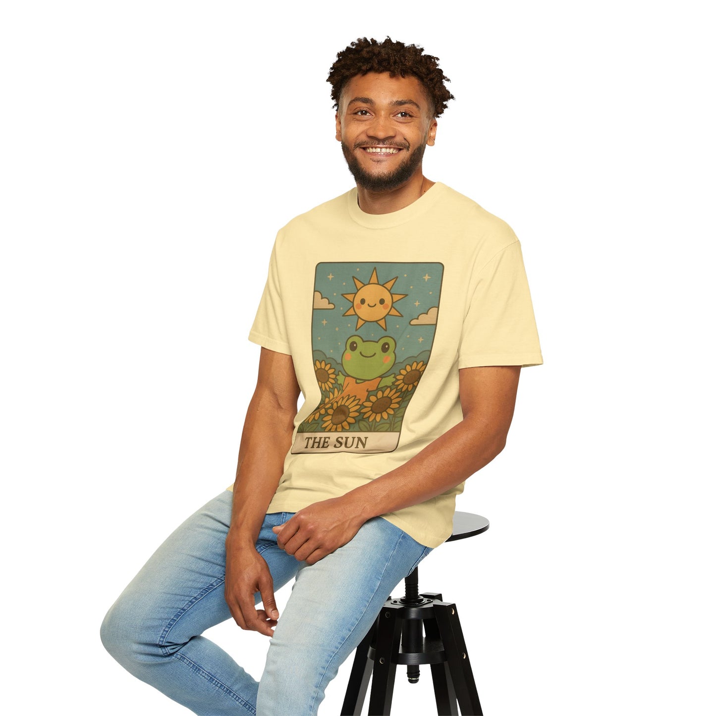 Cute Tarotoads "The Sun" Unisex T-Shirt | Great for Halloween, Warm And Cozy, Great Gift Idea, Astrology Apparel, Unique Tarot Graphic T-Shirt, Good For Cold Weather