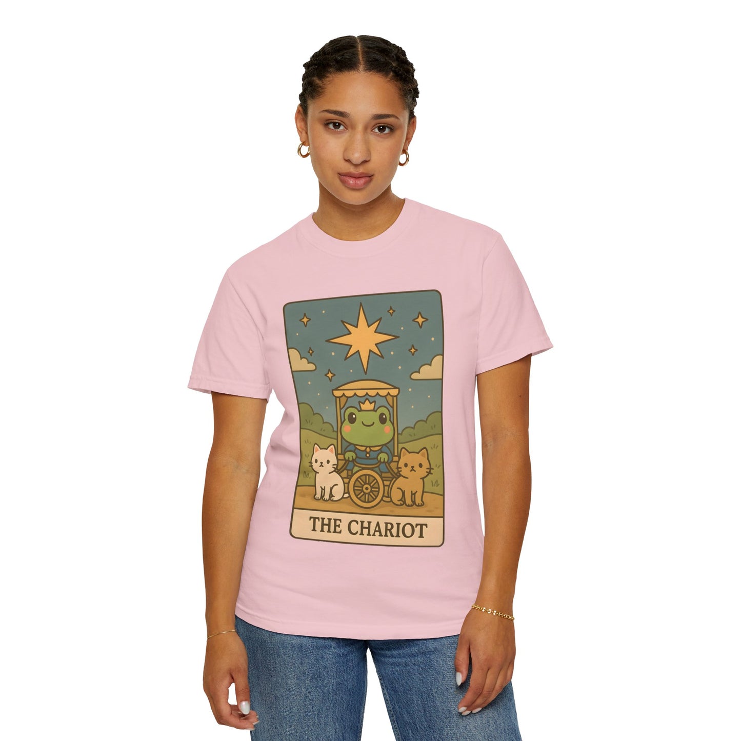 Cute Tarotoads "The Chariot" Unisex T-Shirt | Great for Halloween, Warm And Cozy, Great Gift Idea, Astrology Apparel, Unique Tarot Graphic T-Shirt, Good For Cold Weather