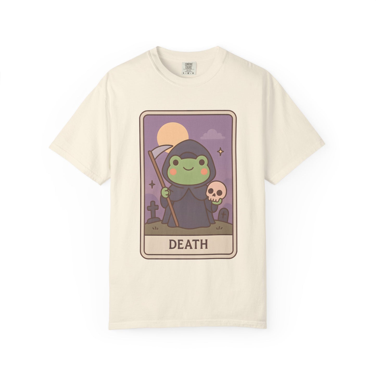 Cute Tarotoads "Death" Unisex T-Shirt | Great for Halloween, Warm And Cozy, Great Gift Idea, Astrology Apparel, Unique Tarot Graphic T-Shirt, Good For Cold Weather
