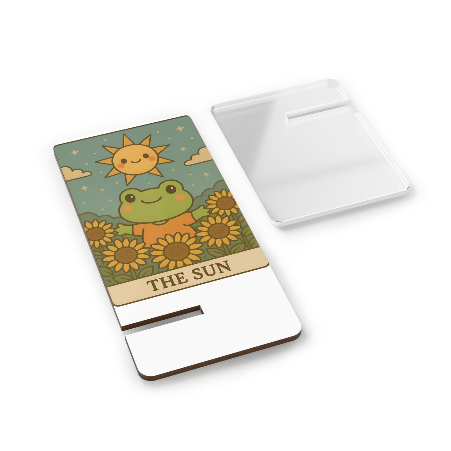 Cute Frog Smartphone Stand - The Sun Design, Desk Accessory, Gift for Nature Lovers, Home Office Decor, Functional Phone Holder