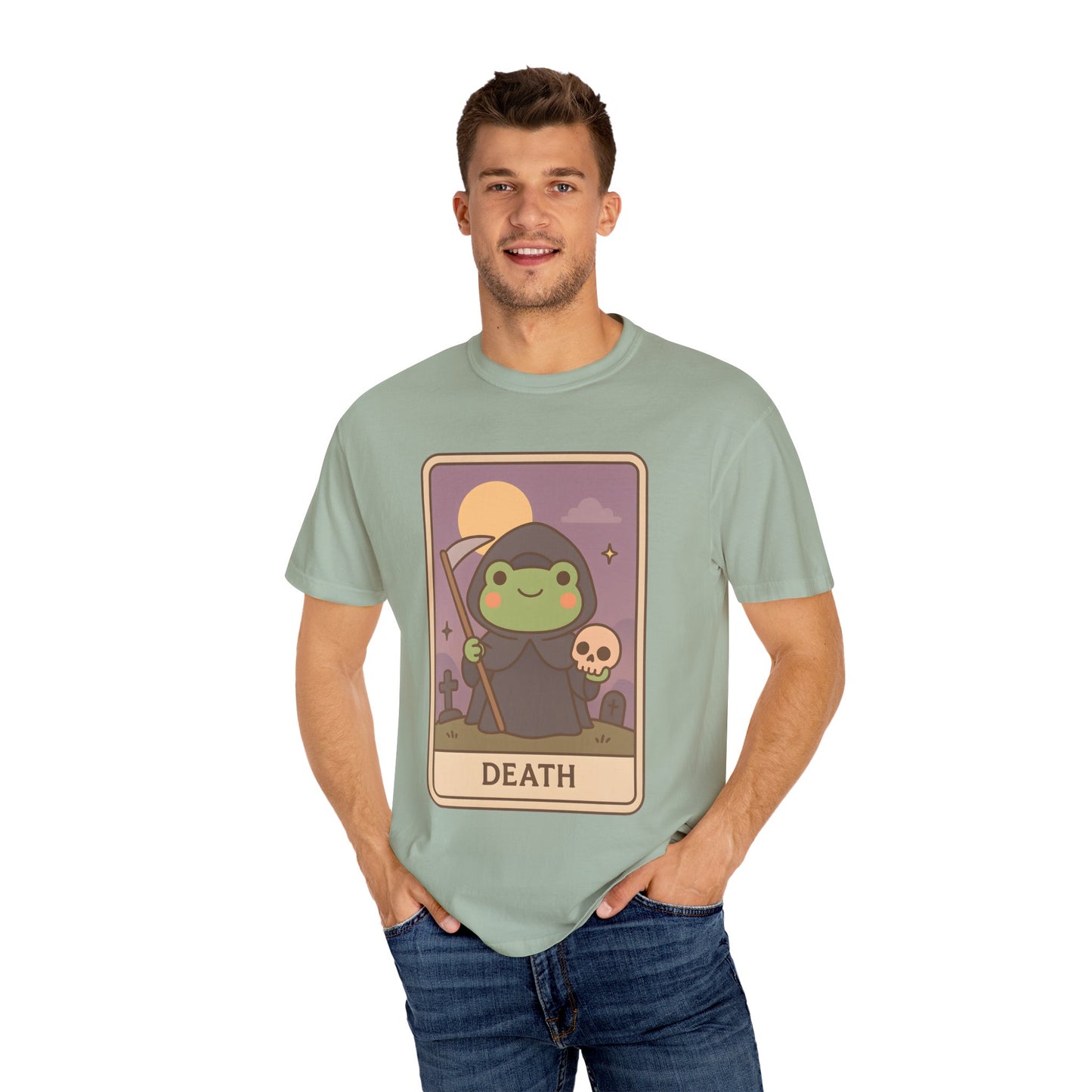 Unisex Garment-Dyed T-Shirt | Adorable Graphic T-shirt | Tarotoads! - “Death"