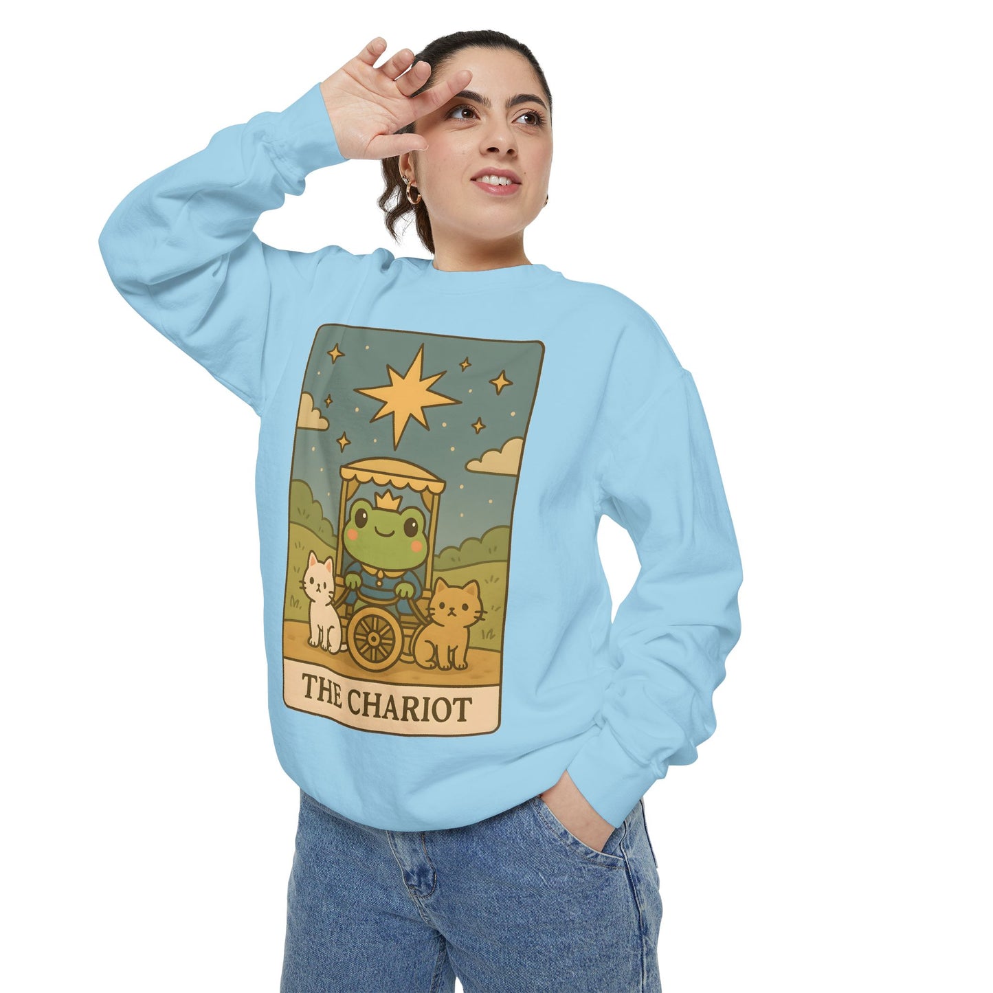 Cozy Tarotoads "The Chariot" Unisex Sweatshirt | Astrology Apparel, Perfect for Halloween, Gift for Friends Family, Great For Frog and Tarot Lovers, Great For Cold Weather