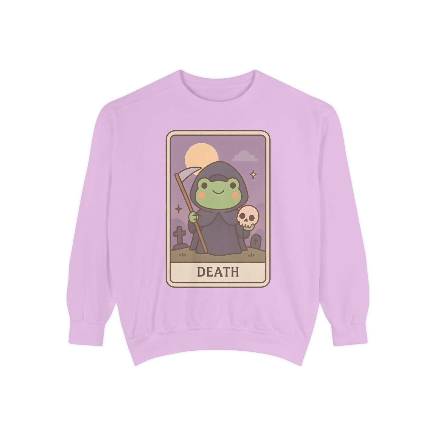 Cozy Tarotoads "Death" Unisex Sweatshirt | Astrology Apparel, Perfect for Halloween, Gift for Friends Family, Great For Frog and Tarot Lovers, Great For Cold Weather