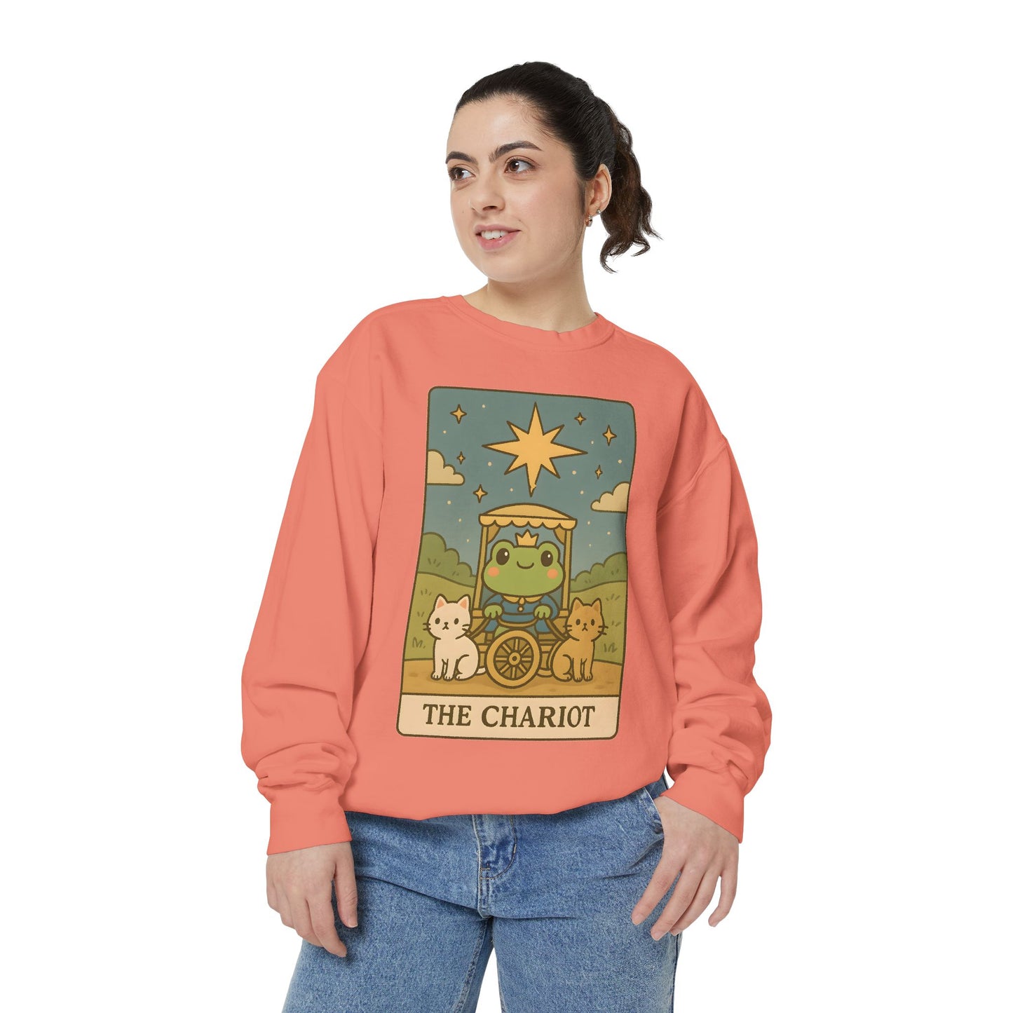 Cozy Tarotoads "The Chariot" Unisex Sweatshirt | Astrology Apparel, Perfect for Halloween, Gift for Friends Family, Great For Frog and Tarot Lovers, Great For Cold Weather
