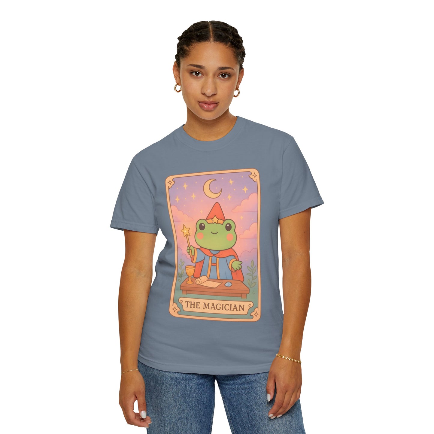 Unisex Garment-Dyed T-Shirt | Adorable Graphic T-shirt | Tarotoads! - “The Magician"